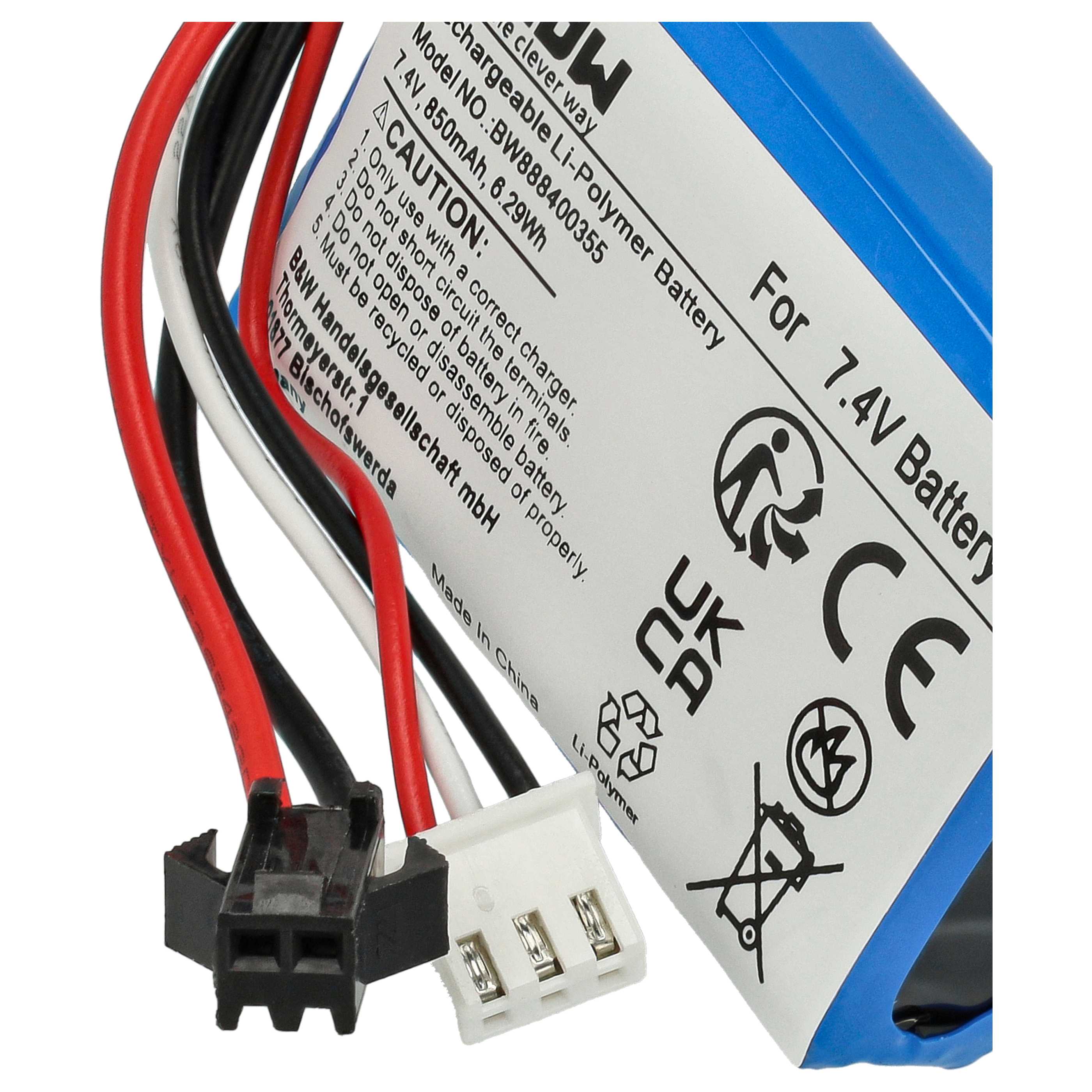 Batterie modèle radio-télécommandé - 850mAh 7,4V Li-polymère, SM-2P