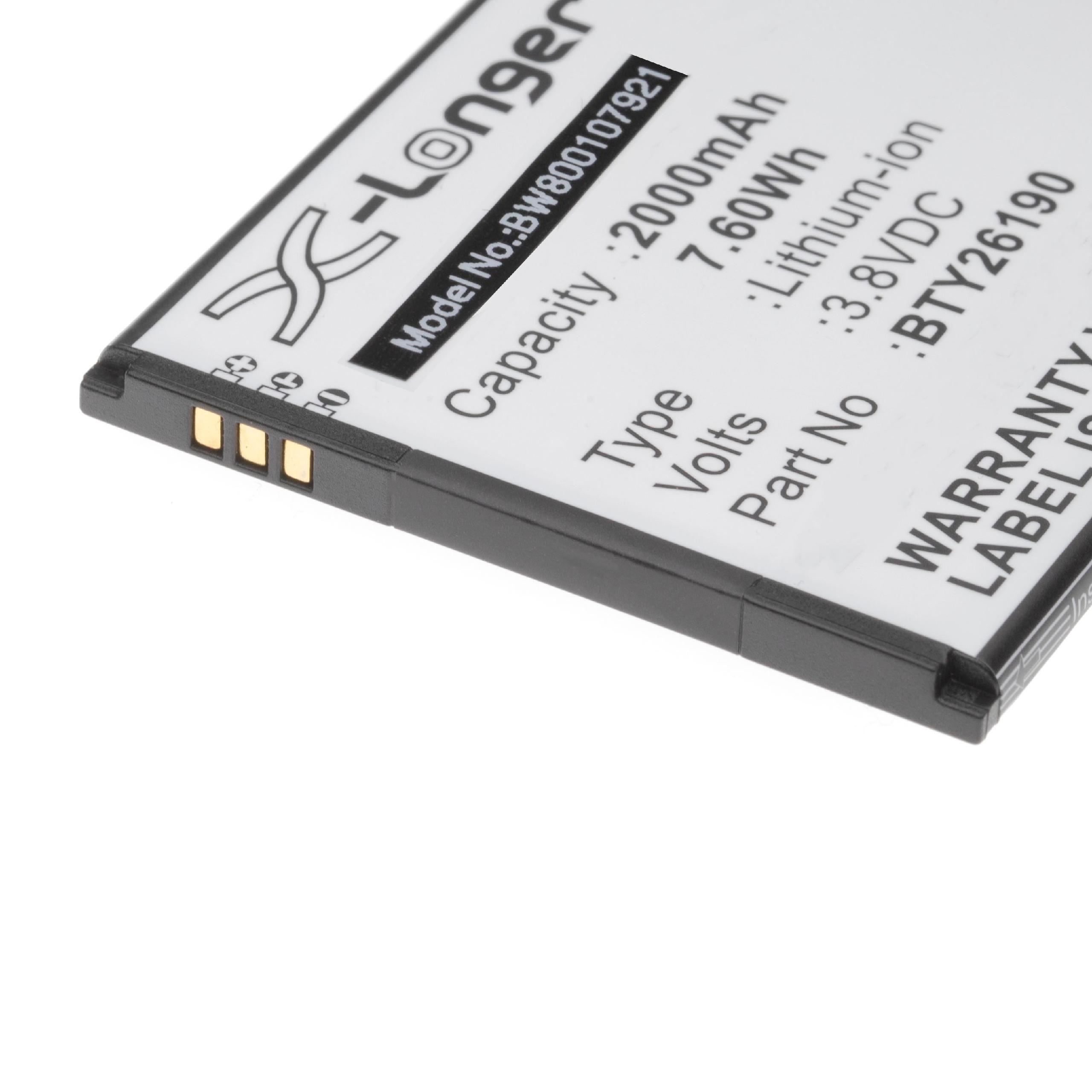 Batterie remplace Elson Mobistel BTY26190 pour téléphone portable - 2000mAh, 3,8V, Li-ion