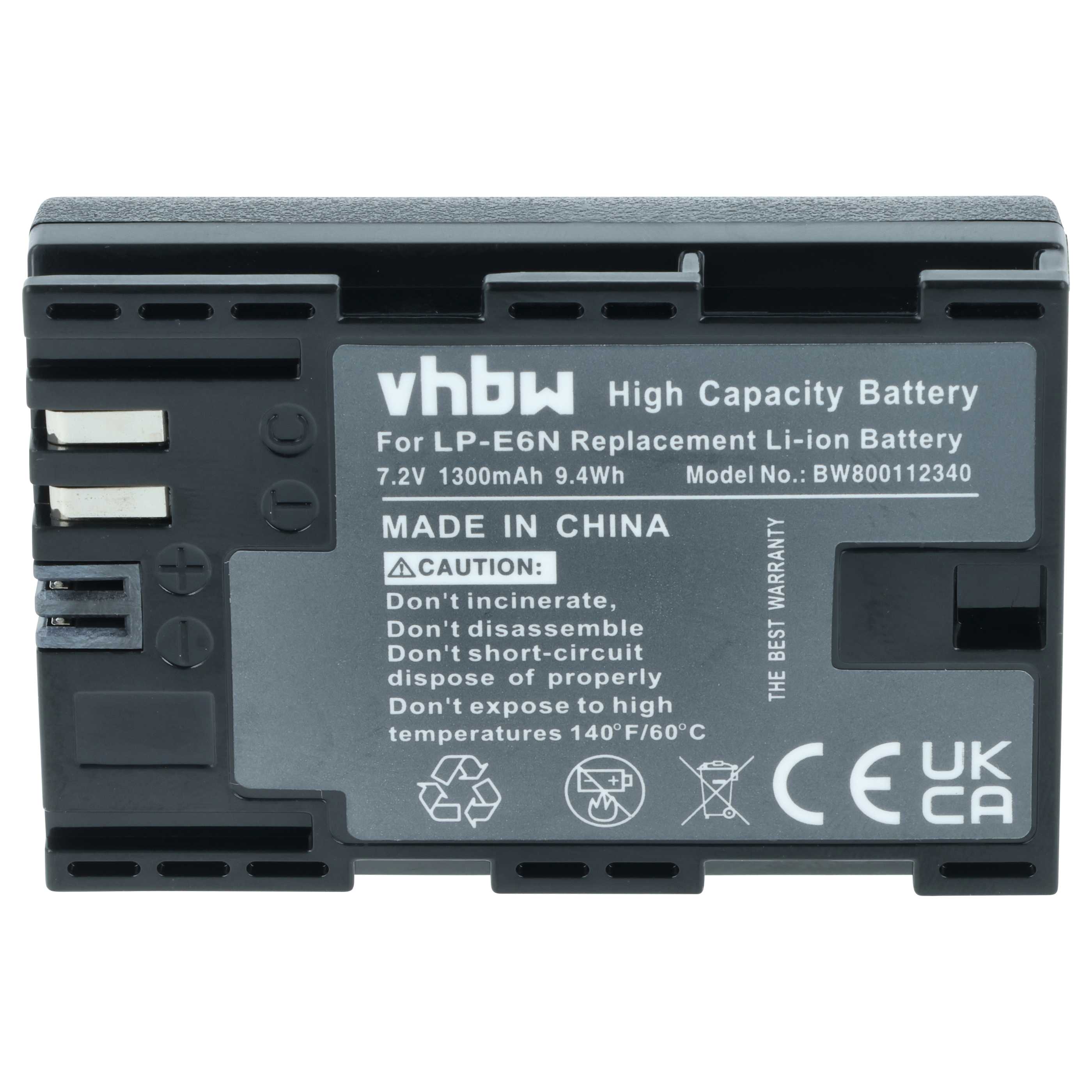 3x Battery replaces Canon LP-E6N - 1300mAh, 7.2V, Li-Ion with Info Chip