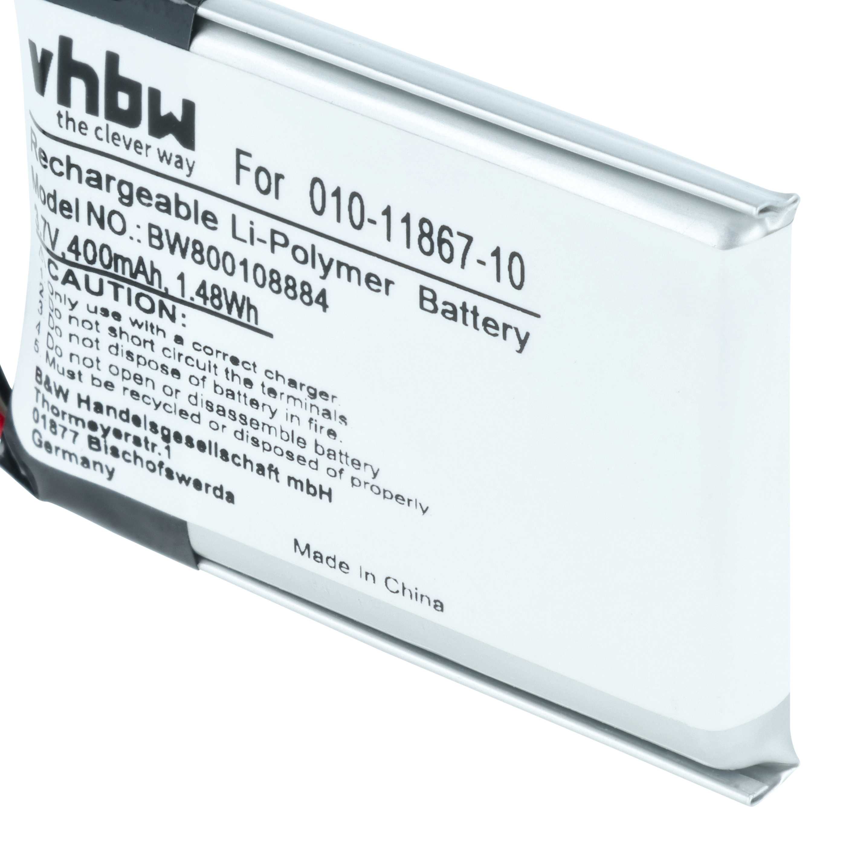 Dog Trainer Battery replaces Garmin 361-00069-00, 010-11867-10 - 400 mAh 3.7 V Li-polymer