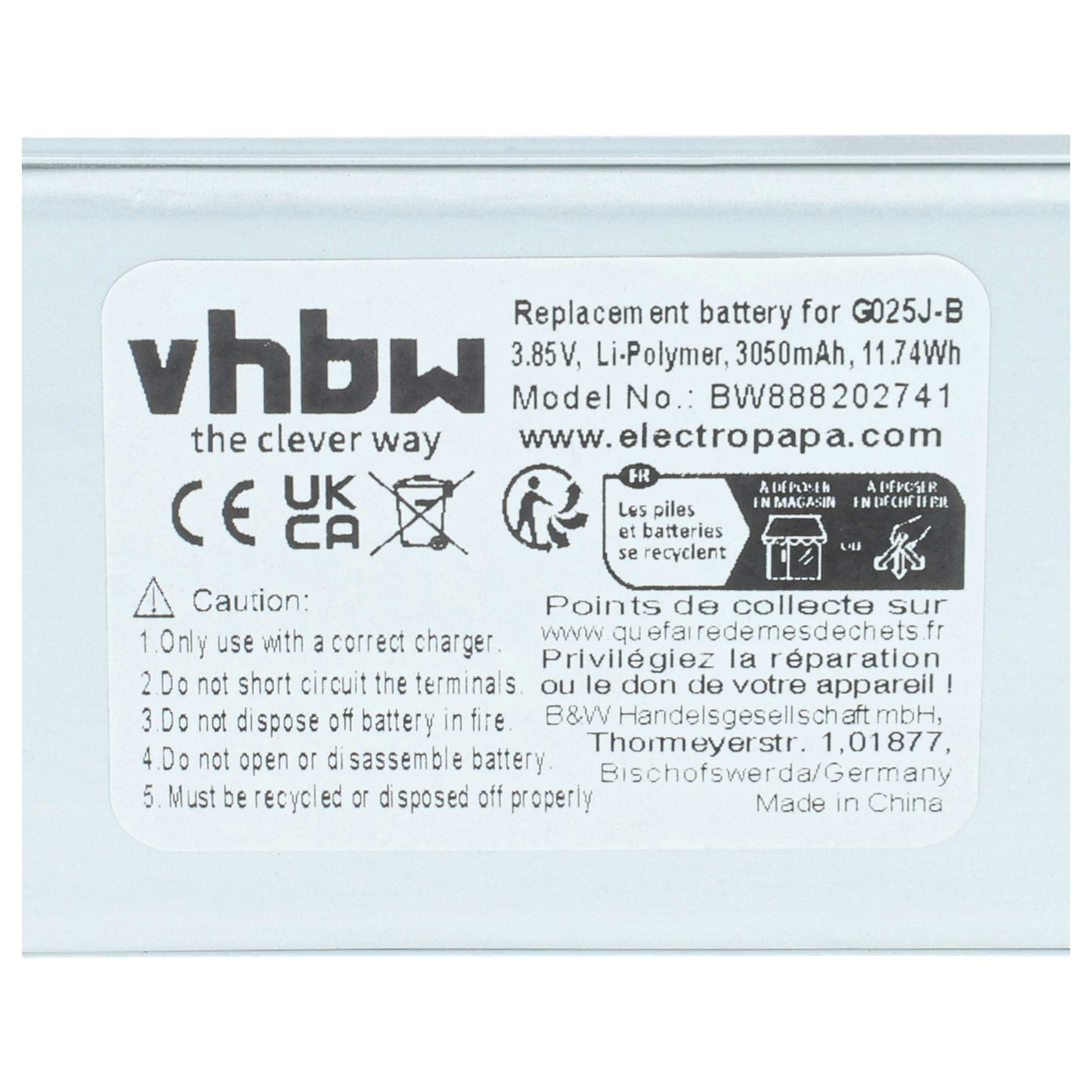 Akumulator do telefonu smartfona zamiennik Google G025J-B - 3050 mAh 3,85 V LiPo