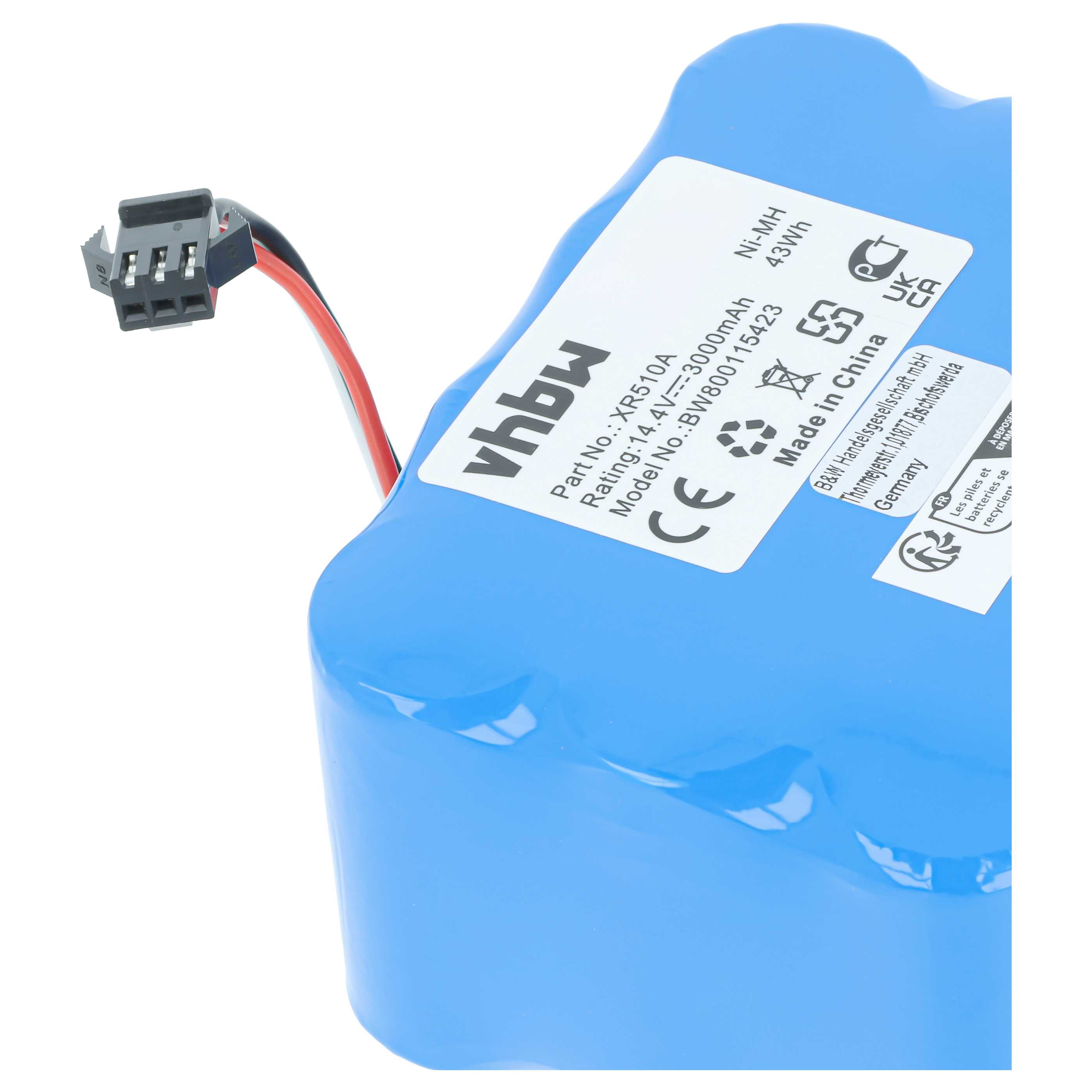 Batterie remplace Klarstein NS3000D03X3, YX-NI-MH-022144-TN pour robot aspirateur Cleanna - 3000mAh 14,4V NiMH