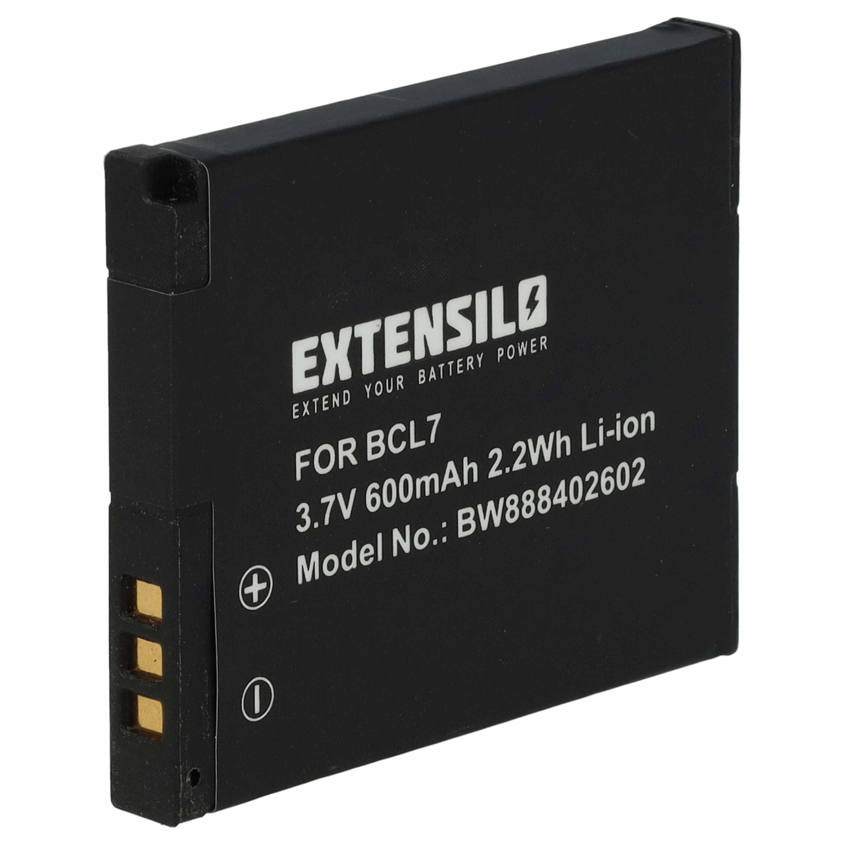 Battery replaces Panasonic DMW-BCL7, DMW-BCL7E - 600mAh, 3.7V, Li-Ion