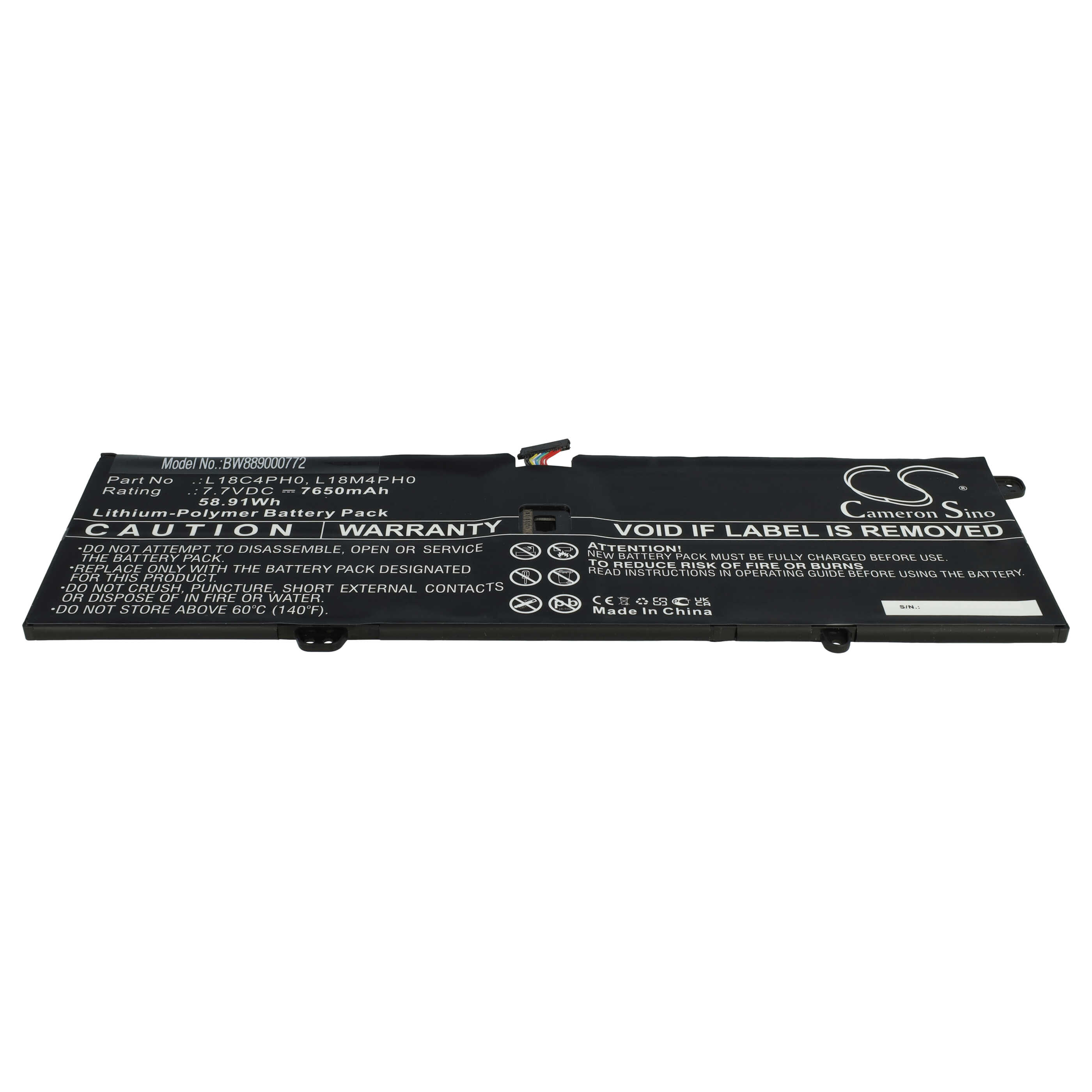 Batería reemplaza Lenovo 5B10T11585, 5B10T11586, 5B10T11686 para notebook Lenovo - 7650 mAh 7,7 V Li-poli