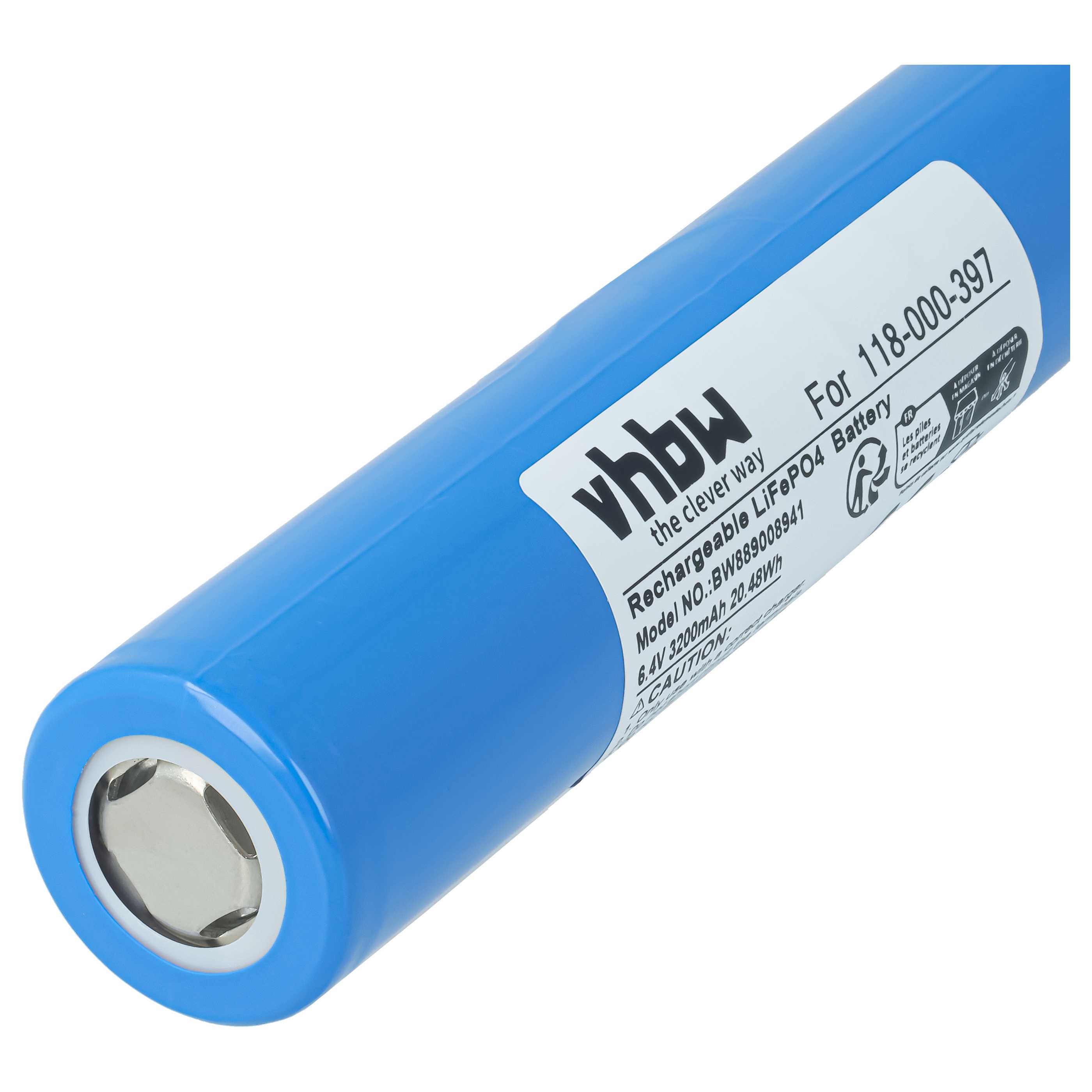 Batería recargable reemplaza Maglite 118-000-397 para linterna - 3200 mAh 6,4 V LiFePO4