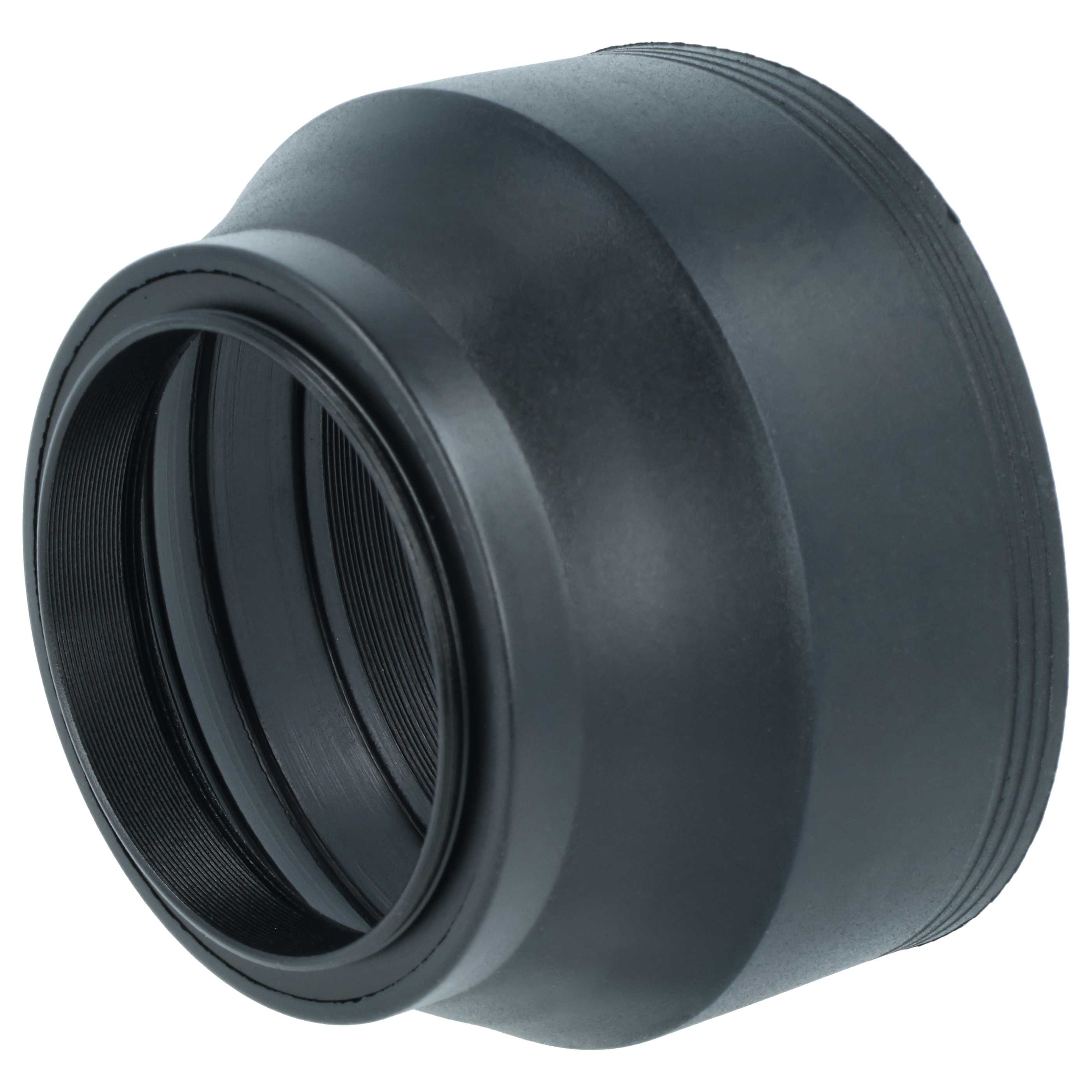 Lens Hood suitable for Fujifilm, Leica, Pentax, Panasonic Camera with 49 mm Diameter etc., rubber, black