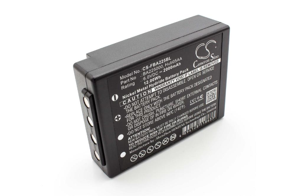 Batería reemplaza HBC 005-01-00615, BA203000 para mando distancia industrial Putzmeister - 2000 mAh 6 V NiMH