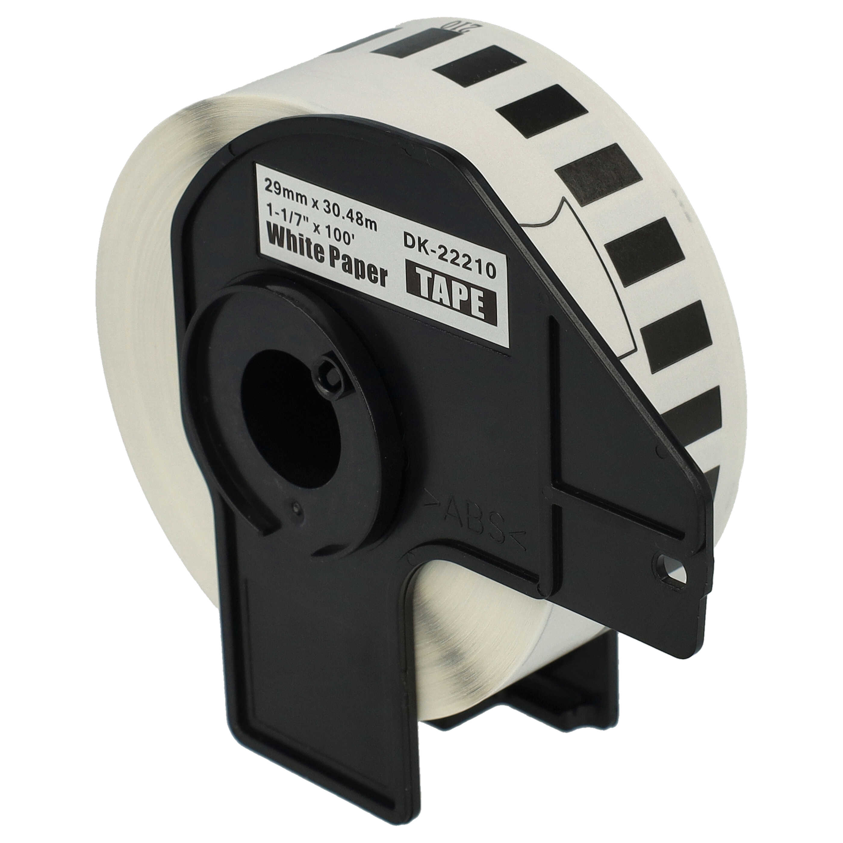 Rotolo etichette sostituisce Brother DK-22210 per etichettatrice - 29mm x 30,48m + supporto