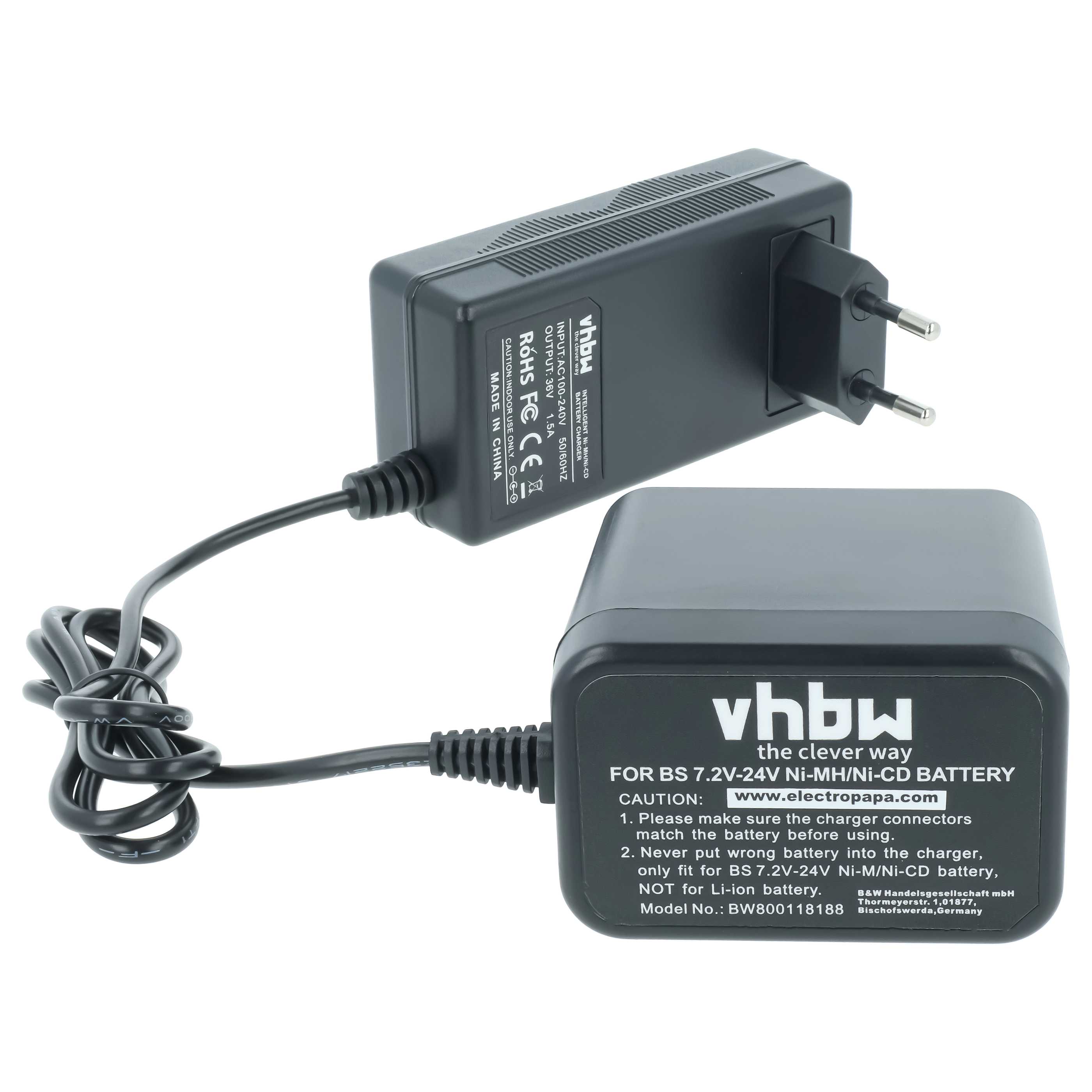Charger suitable for Berner, Bosch, Ramset, Skil Power Tool Batteries etc. - Ni-Cd, NiMH, 1.5A
