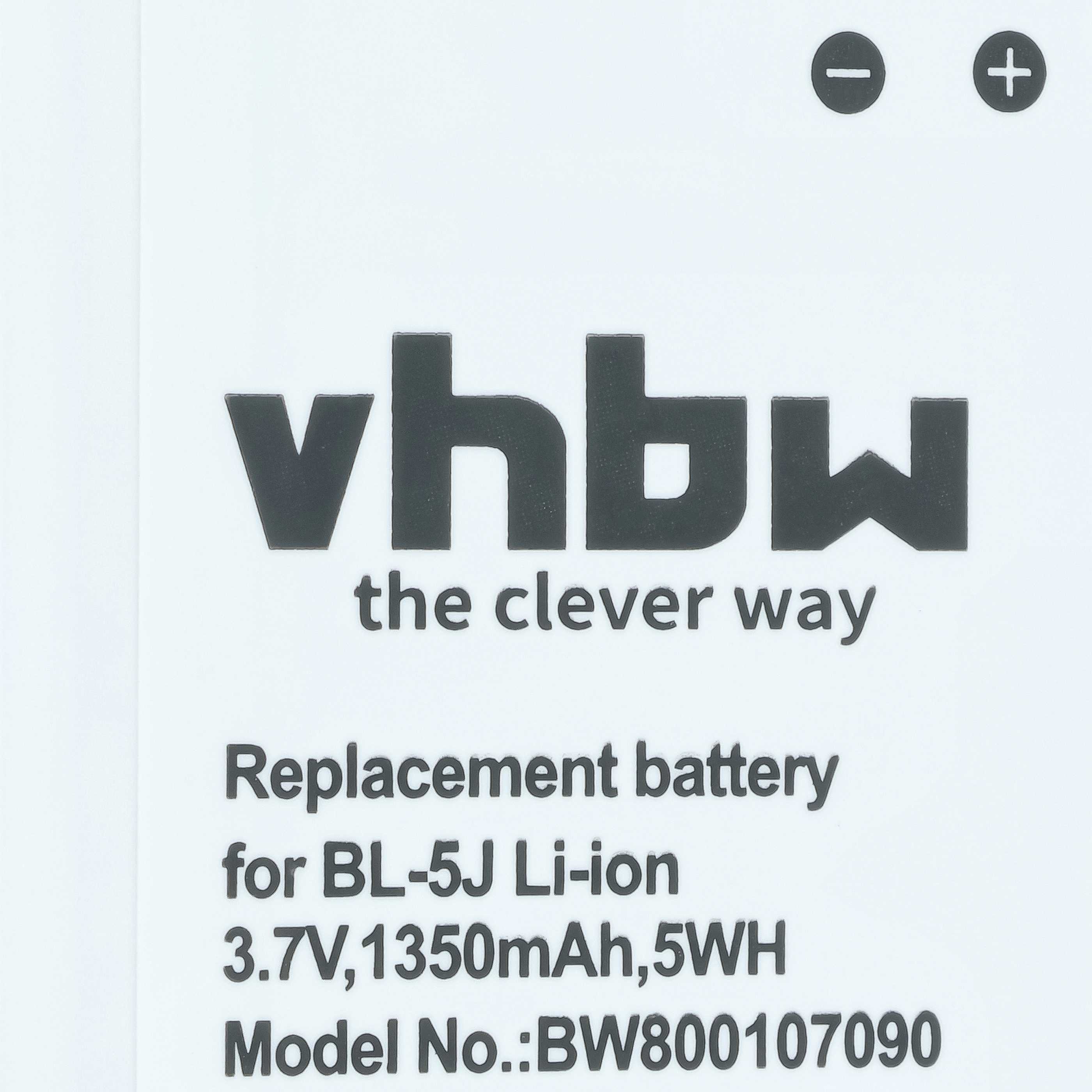 Akumulator do telefonu smartfona zamiennik Nokia BL-5J - 1350 mAh 3,7 V Li-Ion