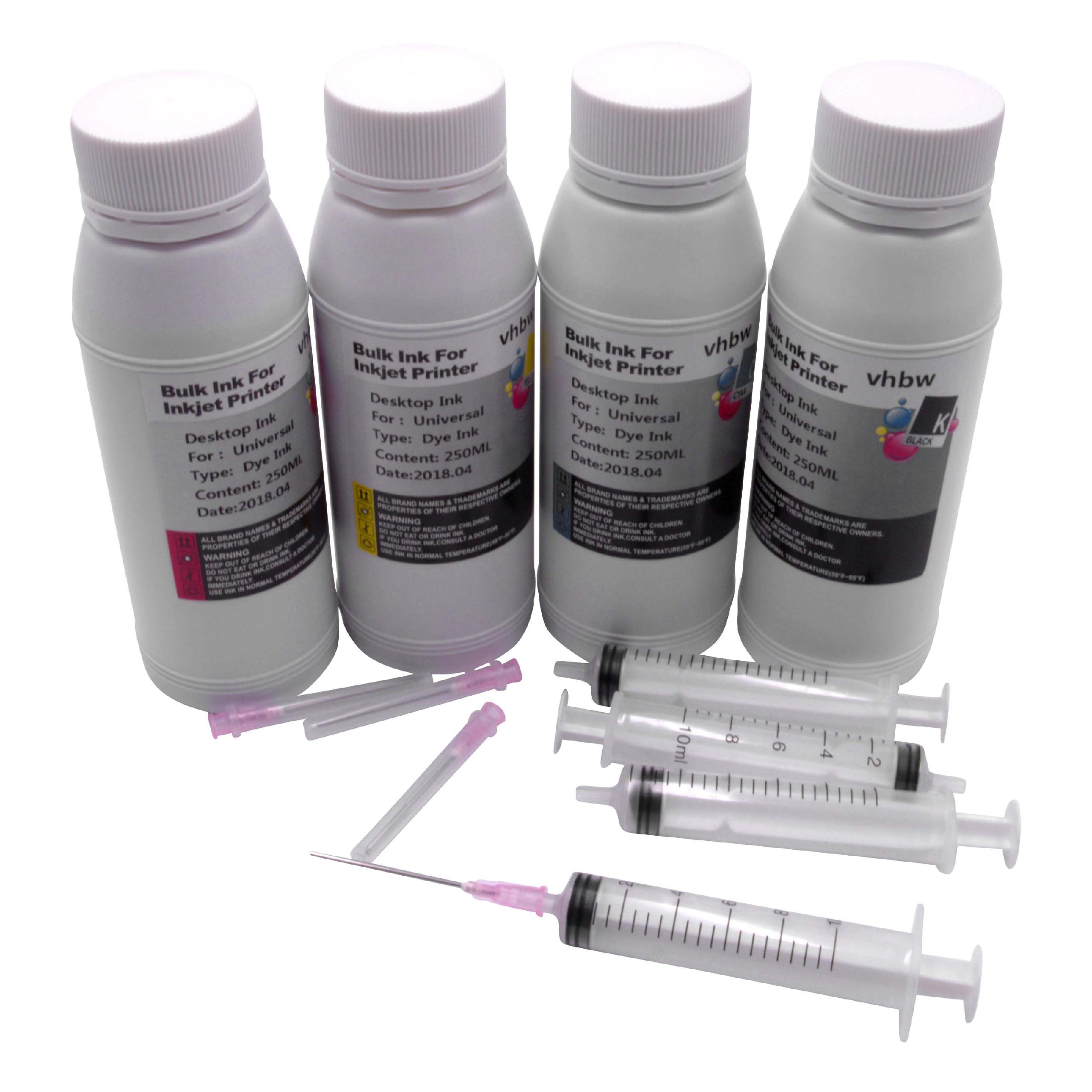 4x Refill Ink suitable for Canon Pixma G1501 Printer, 250 ml