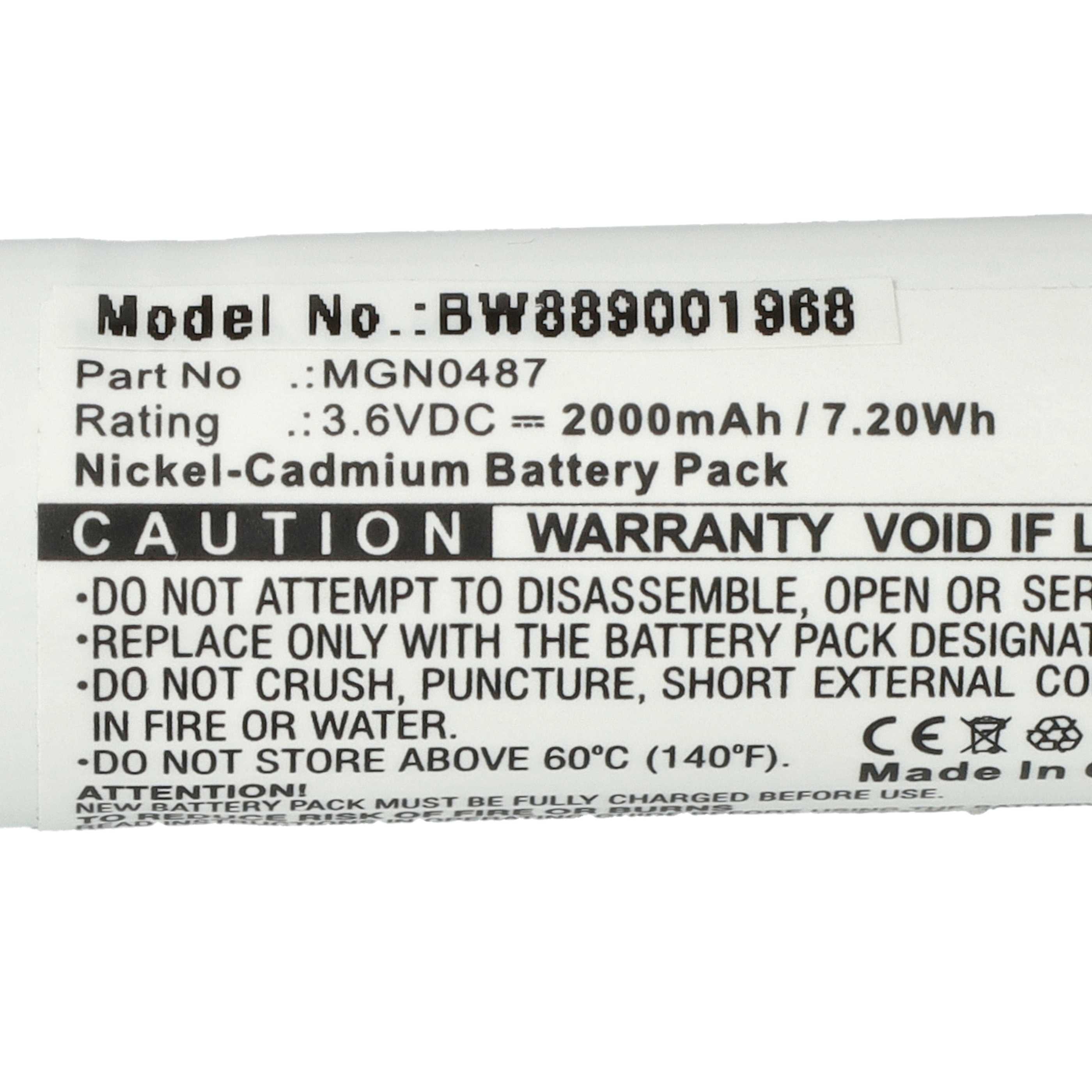 Emergency Light 5x Battery replaces Schneider OVA TD110431 - 2000 mAh 3.6 V NiCd