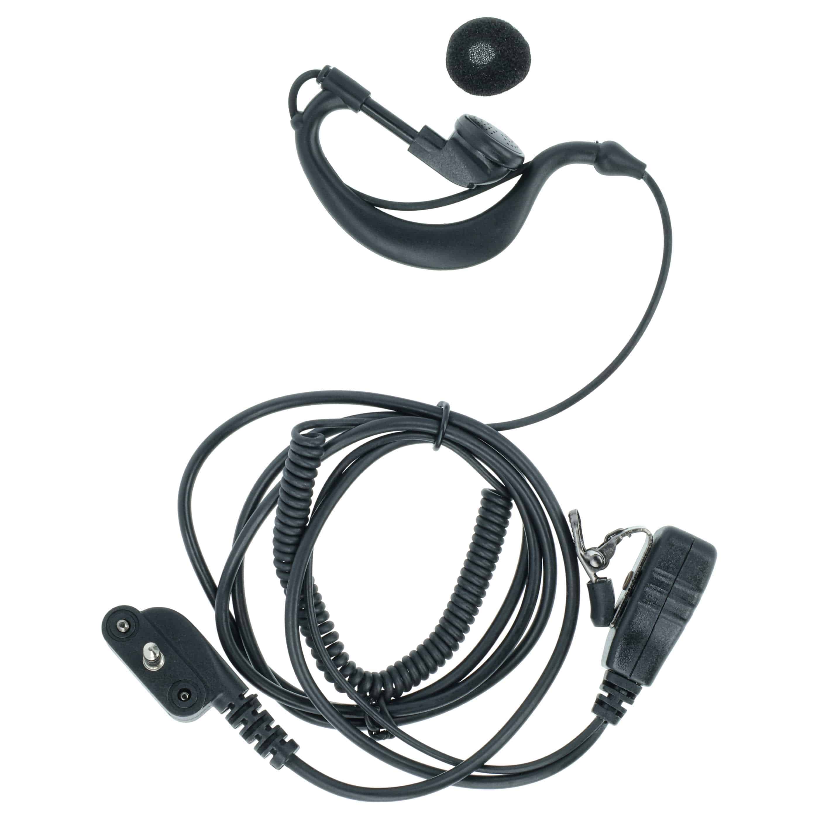 Security Radio Headset suitable for Yaesu Vertex VX-130 - "Take Call Button", Clip Mount