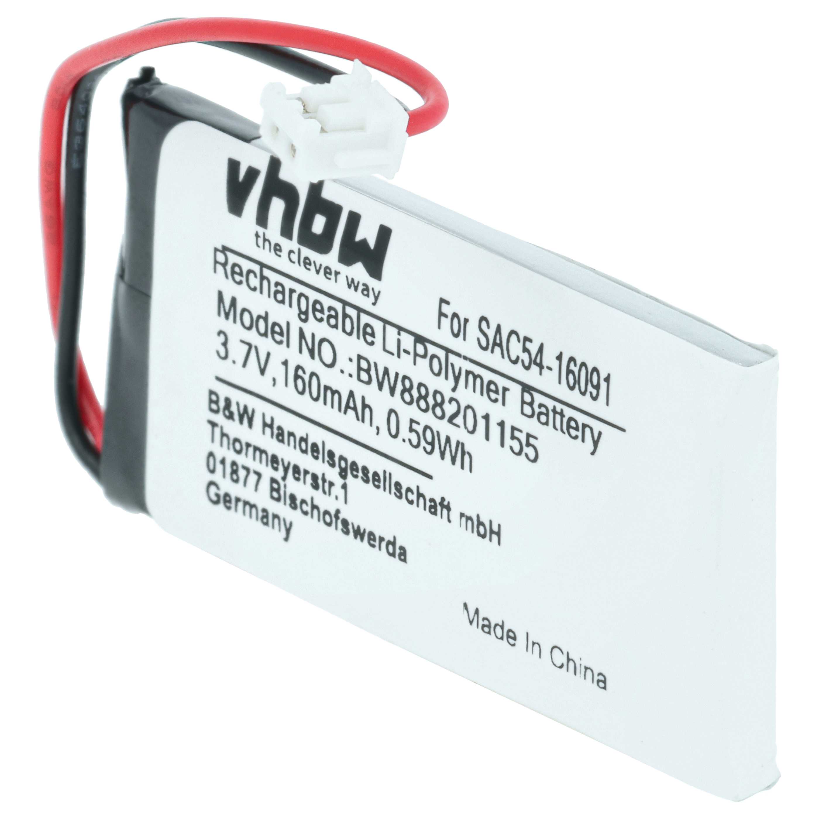 Dog Trainer Battery replaces Sportdog SAC54-16091 - 160 mAh 3.7 V Li-polymer