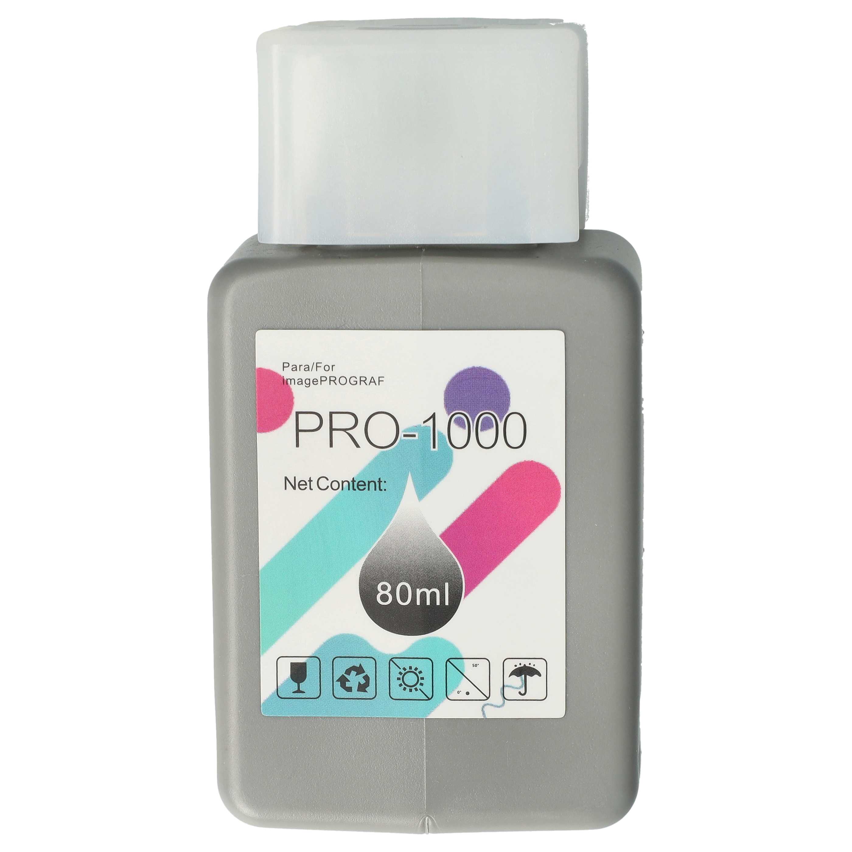 Ink Cartridge as Exchange for Canon PFI-1000PBK, PFI-1000 PBK for Canon Printer - Photo-Black 80 ml + Chip
