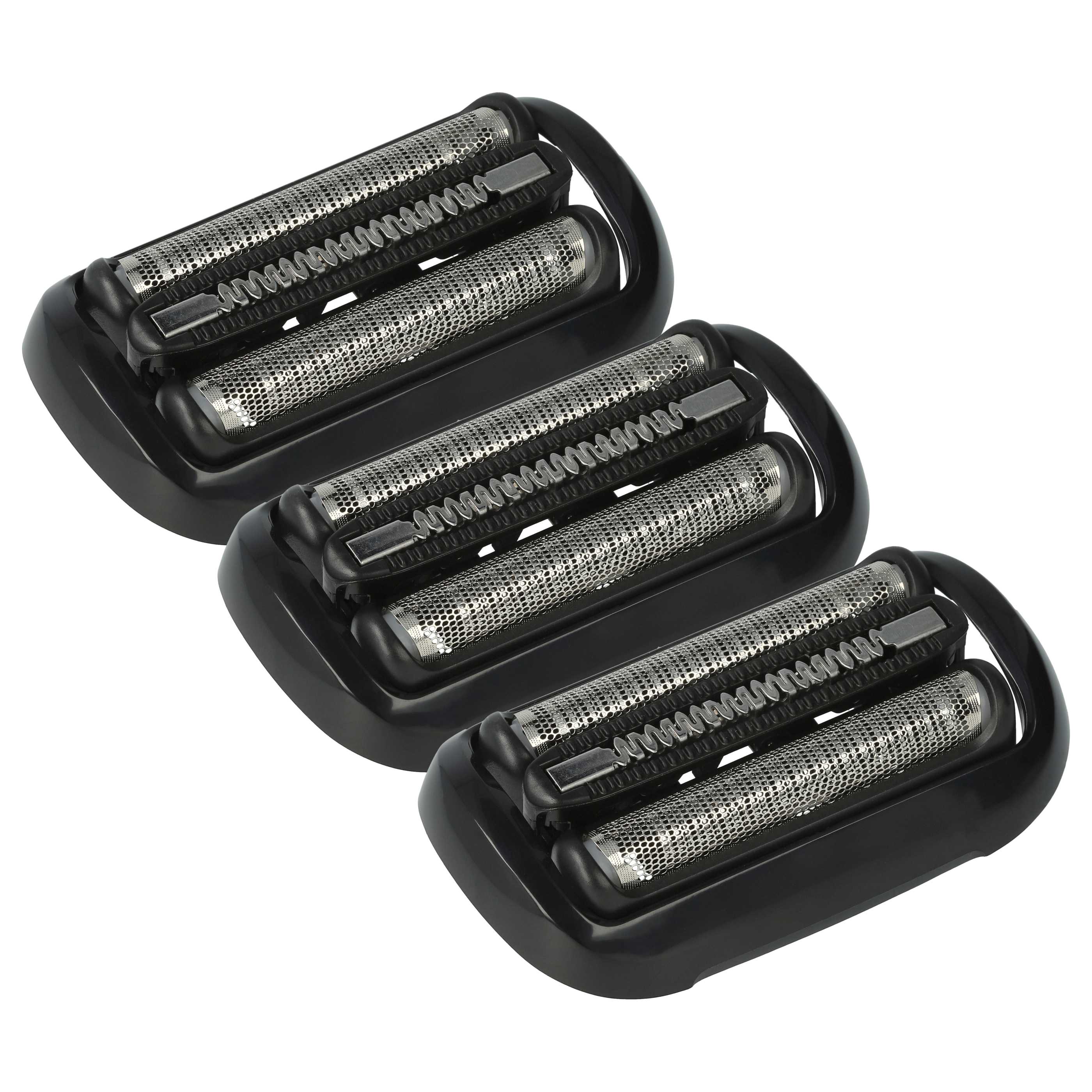3x Shaving Heads replaces Braun 81746550, 53B for Braun Electric Razor, black / silver