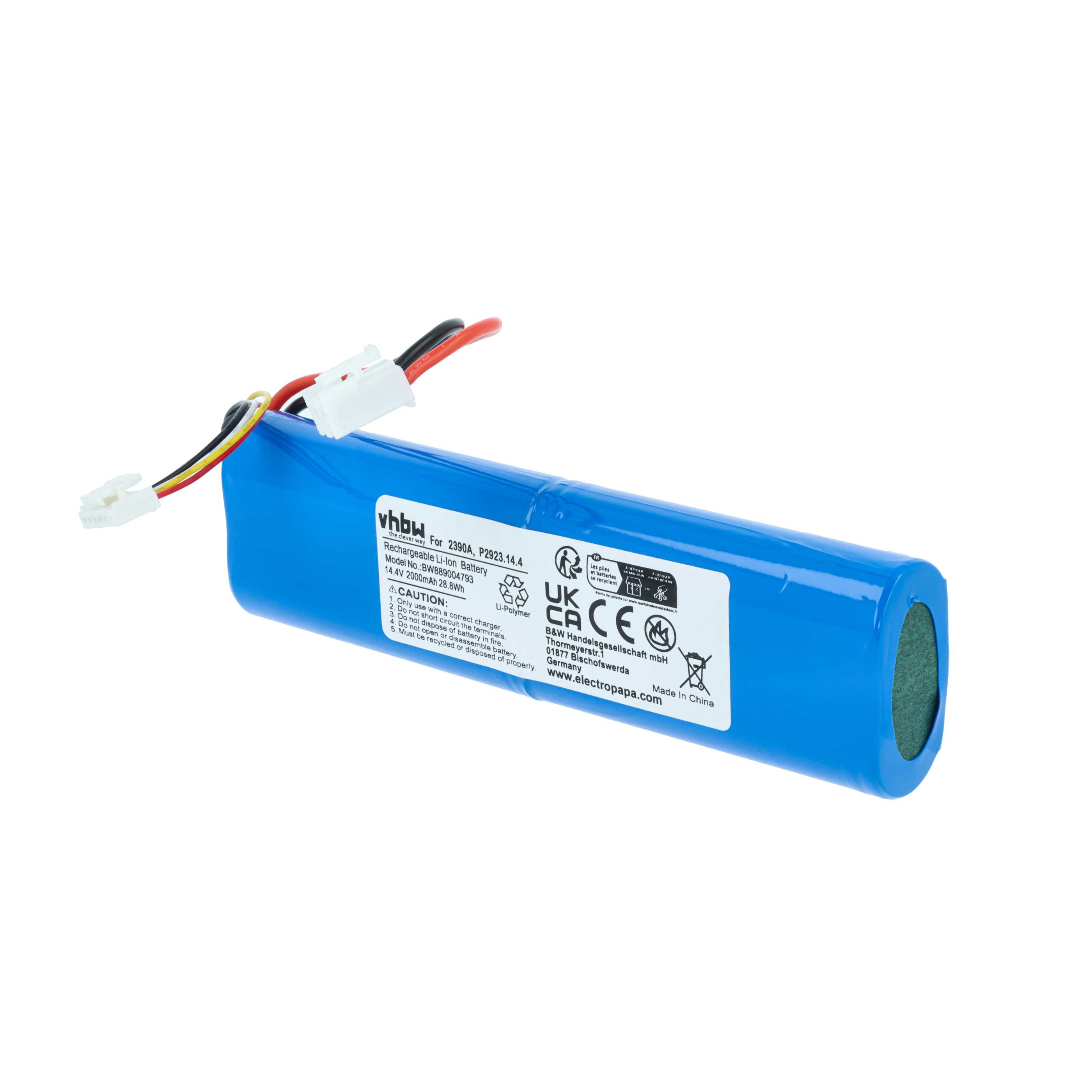 Battery replaces Bissel FOKZS900001R, P2923, P2923.14.4, 1627654, EAG101700JK8 for Bissell 2000mAh, 14.4V, Li-Ion