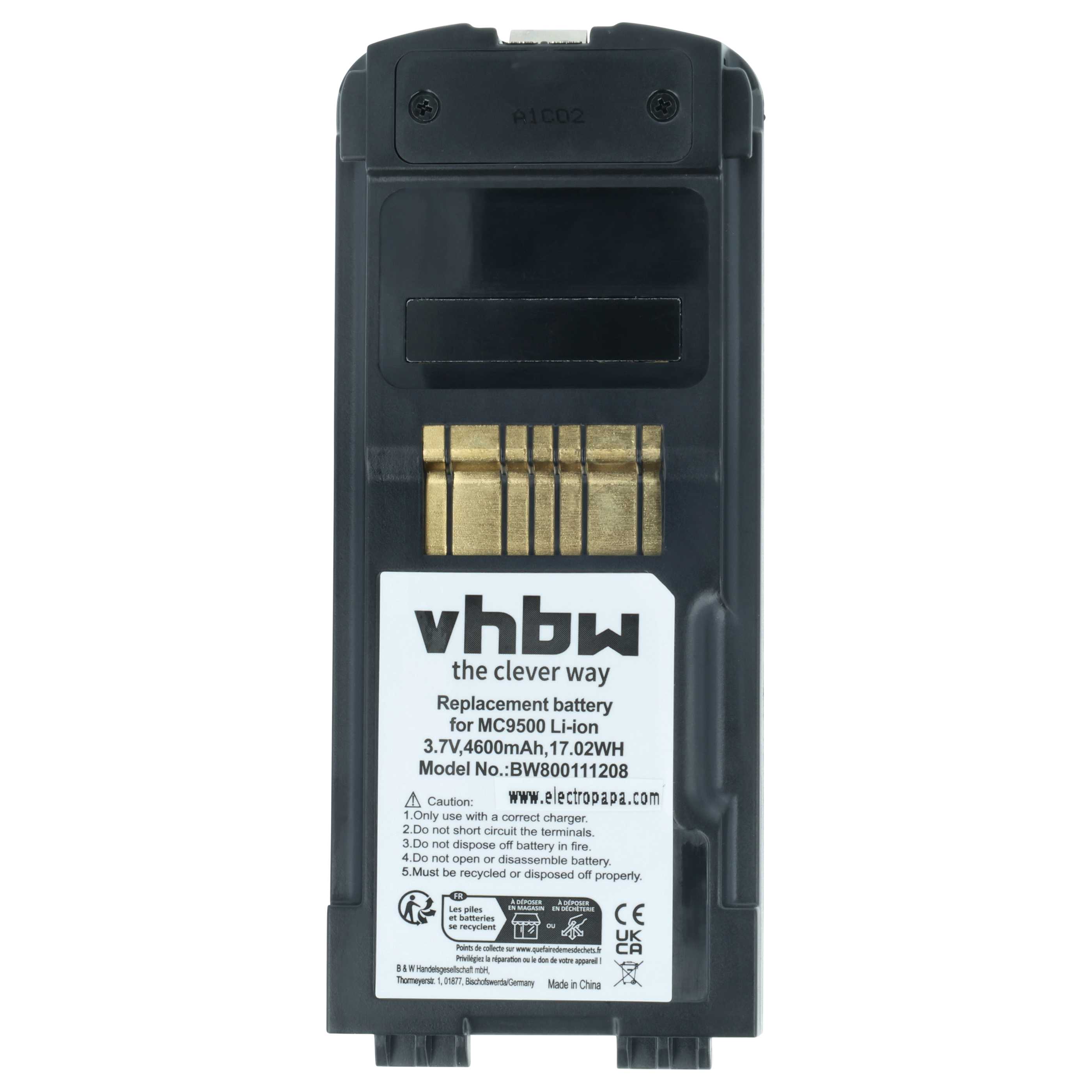 2x Batteria sostituisce Symbol 82-111636-01, BTRY-MC95IABA0 per barcode scanner Symbol - 4600mAh 3,7V Li-Ion