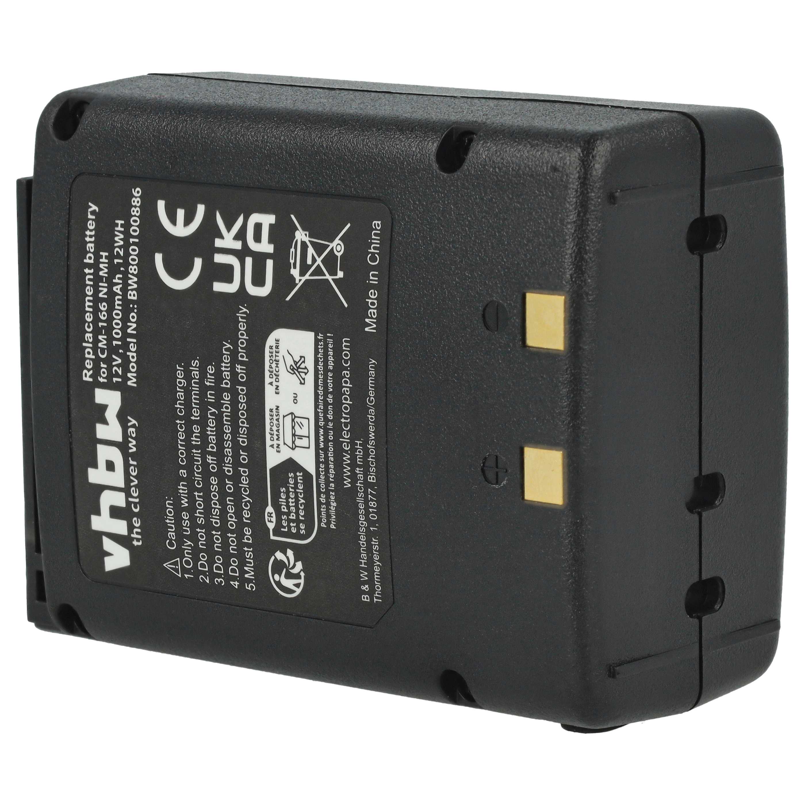 Radio 5x Battery replaces Icom BP-166, CM-166, CM-166S, CM-22A - 1000 mAh 12 V NiMH
