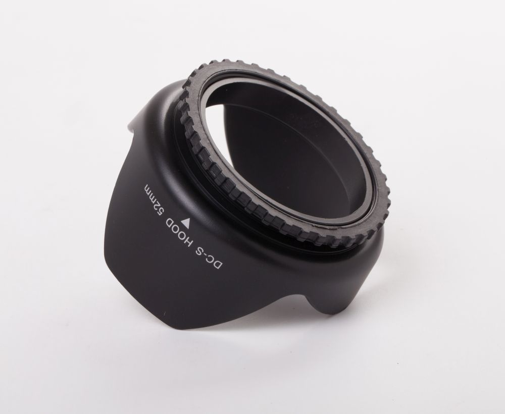 Lens Hood suitable for 52mm Lens - Lens Shade Black, tulip-shaped