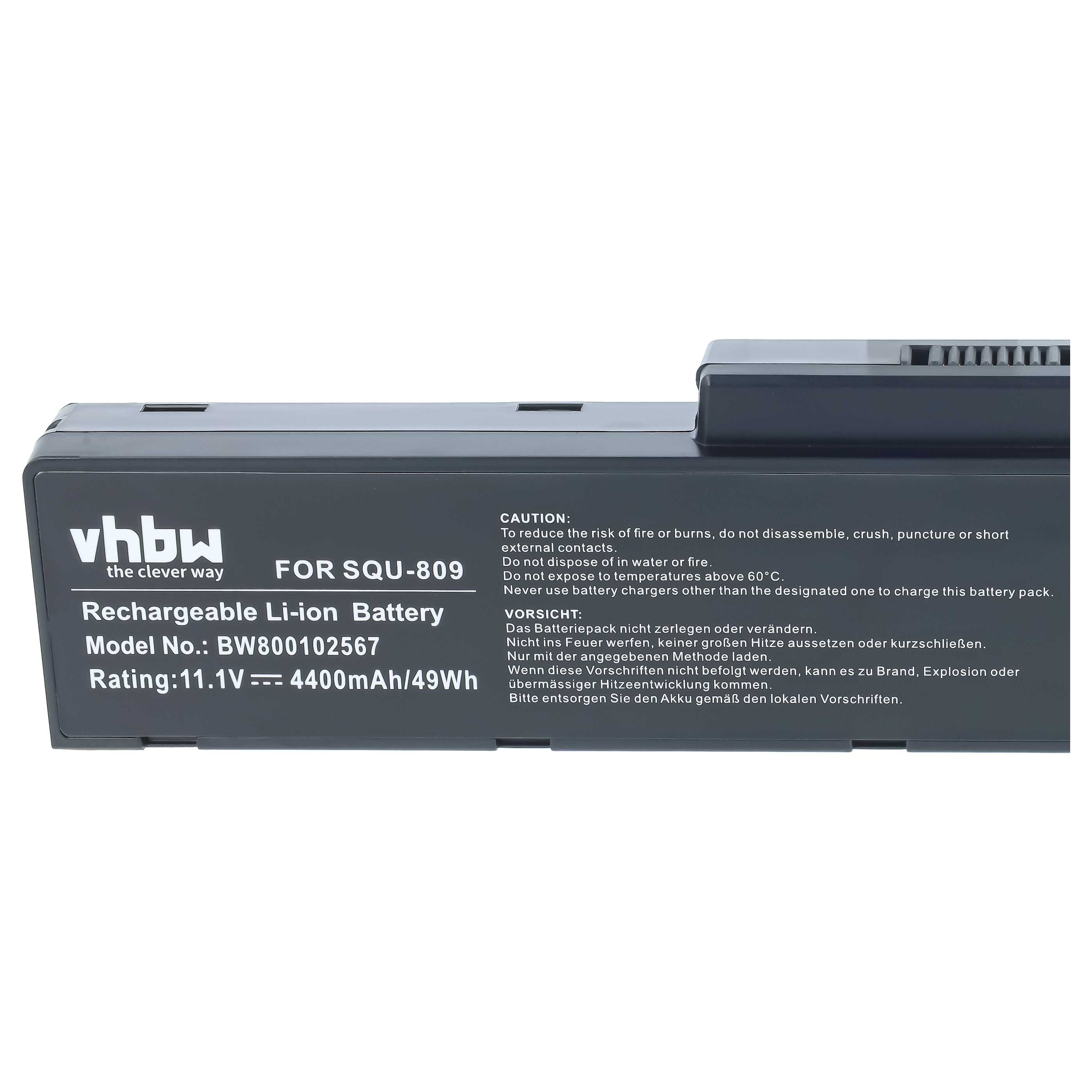 Notebook-Akku als Ersatz für Fujitsu-Siemens 3UR18650-2-T0182 - 4400mAh 11,1V Li-Ion, schwarz