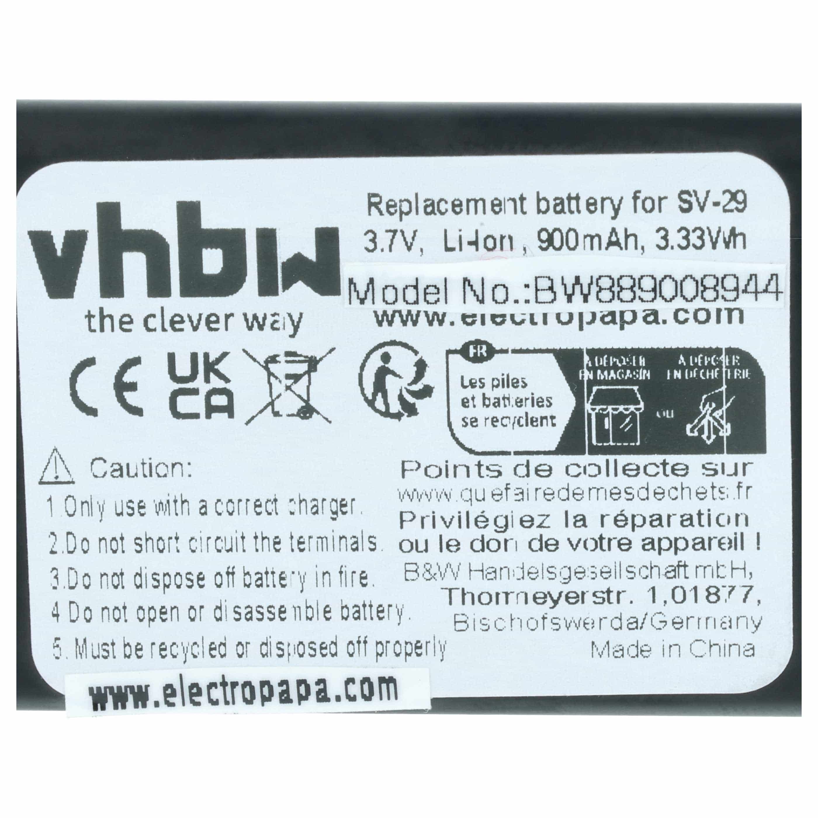10x Akumulator do telefonu smartfona zamiennik Alcatel RTR001F01, 10000058 - 900 mAh 3,7 V Li-Ion