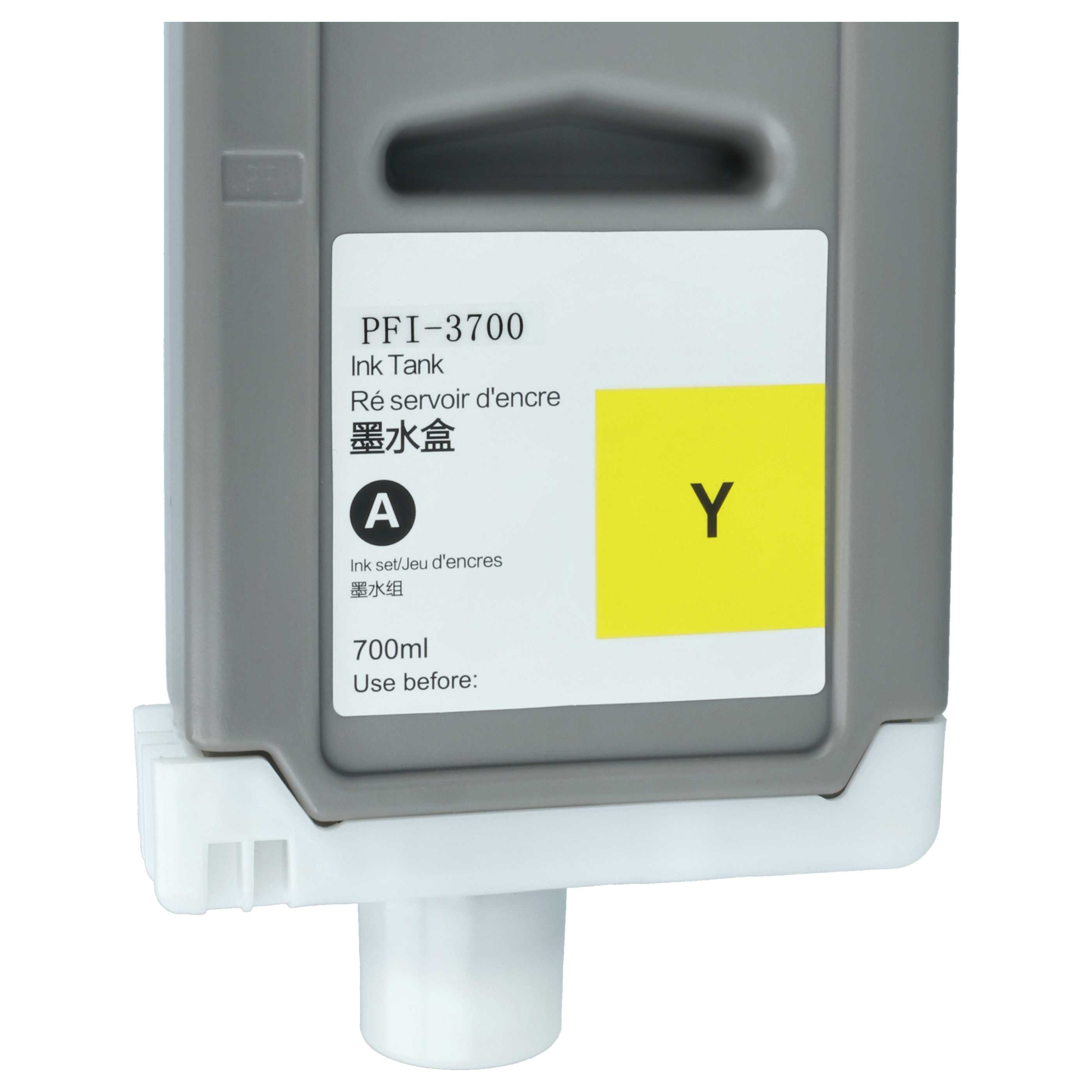 Ink Cartridge as Exchange for Canon PFI-3700 Y for Canon Printer - Yellow 700 ml