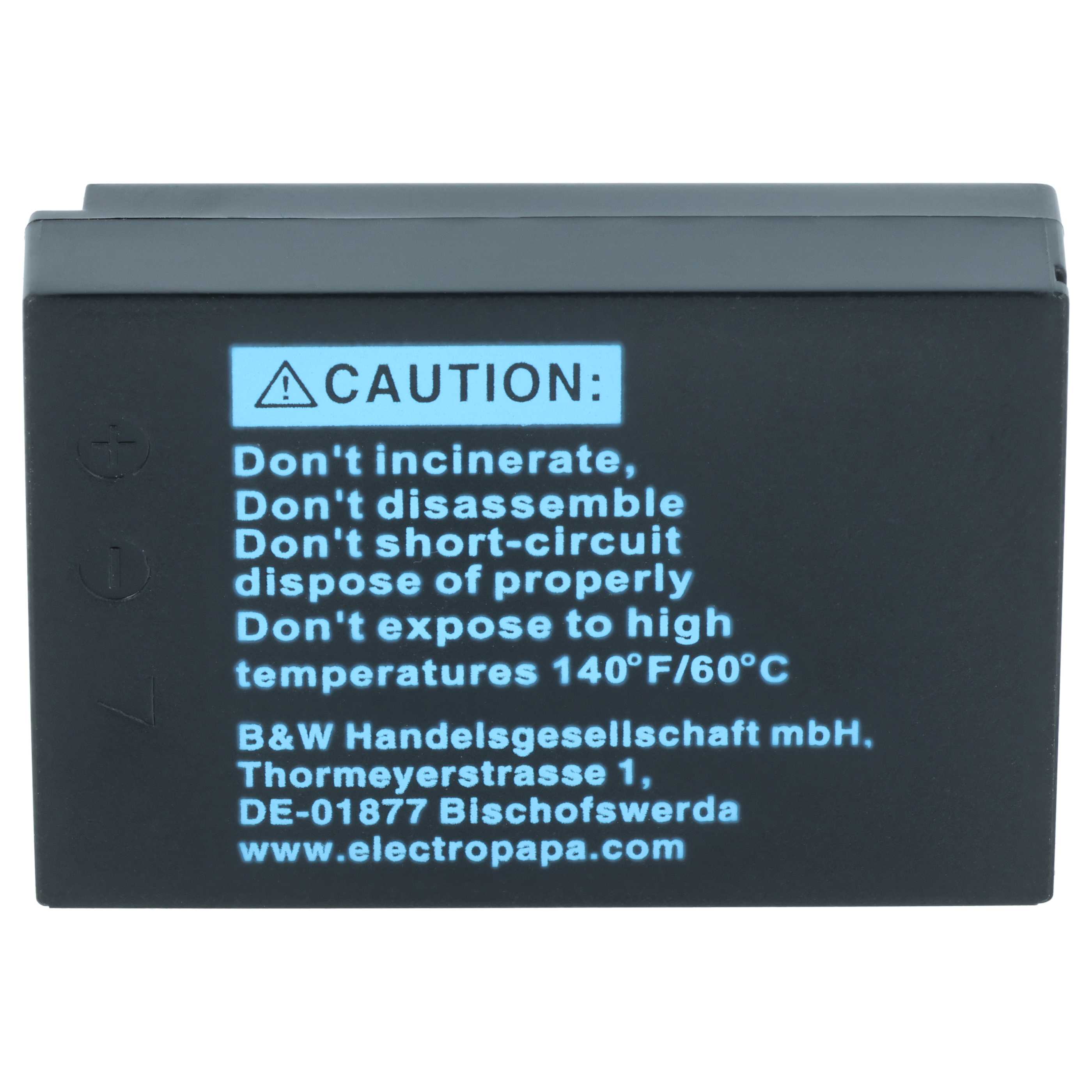 Battery replaces Canon LP-E12 - 650mAh, 7.2V, Li-Ion