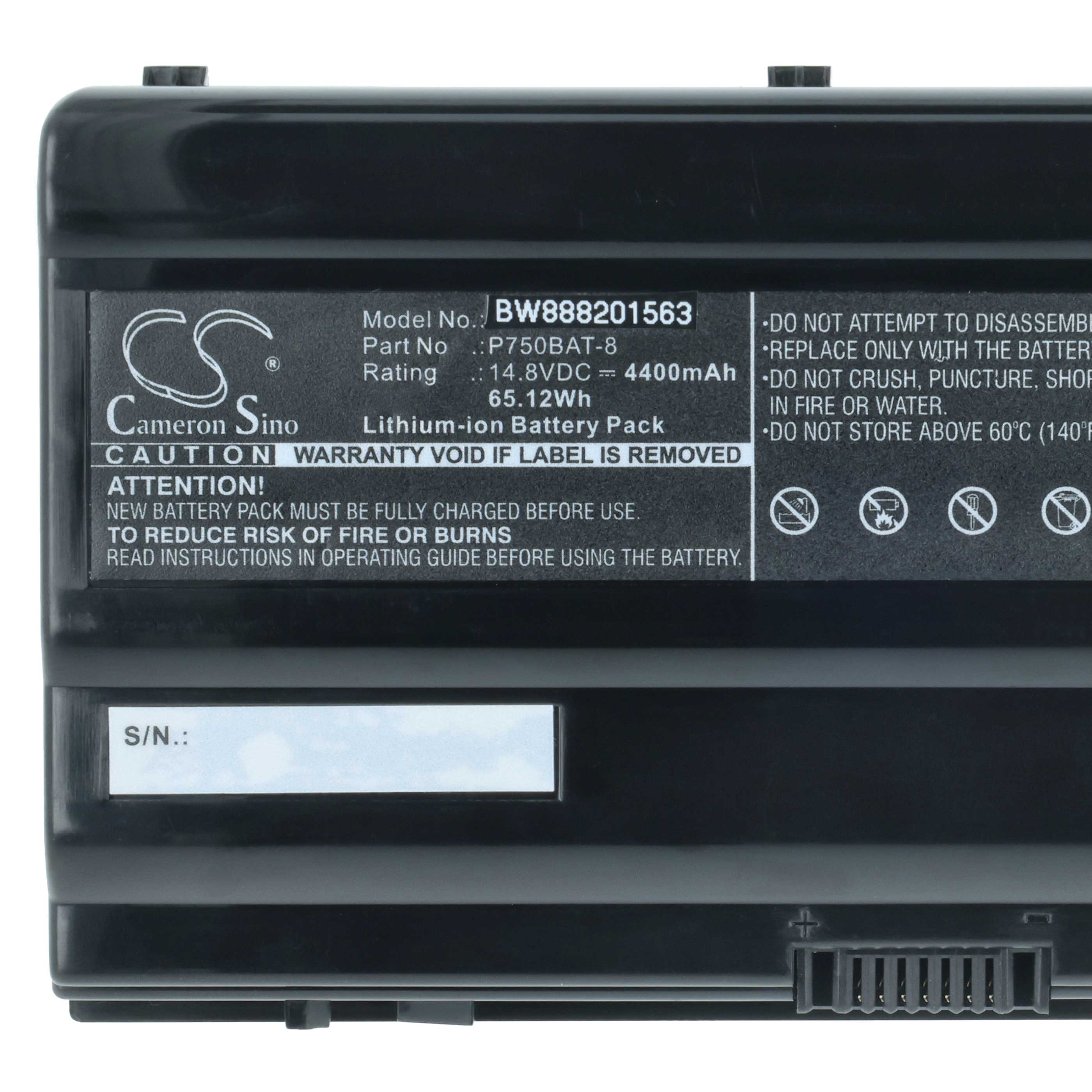 Akumulator do laptopa zamiennik 6-87-P750S-4272, 6-87-P750S-4U73, 4ICR18/65-2 - 4400 mAh 14,8 V Li-Ion, czarny