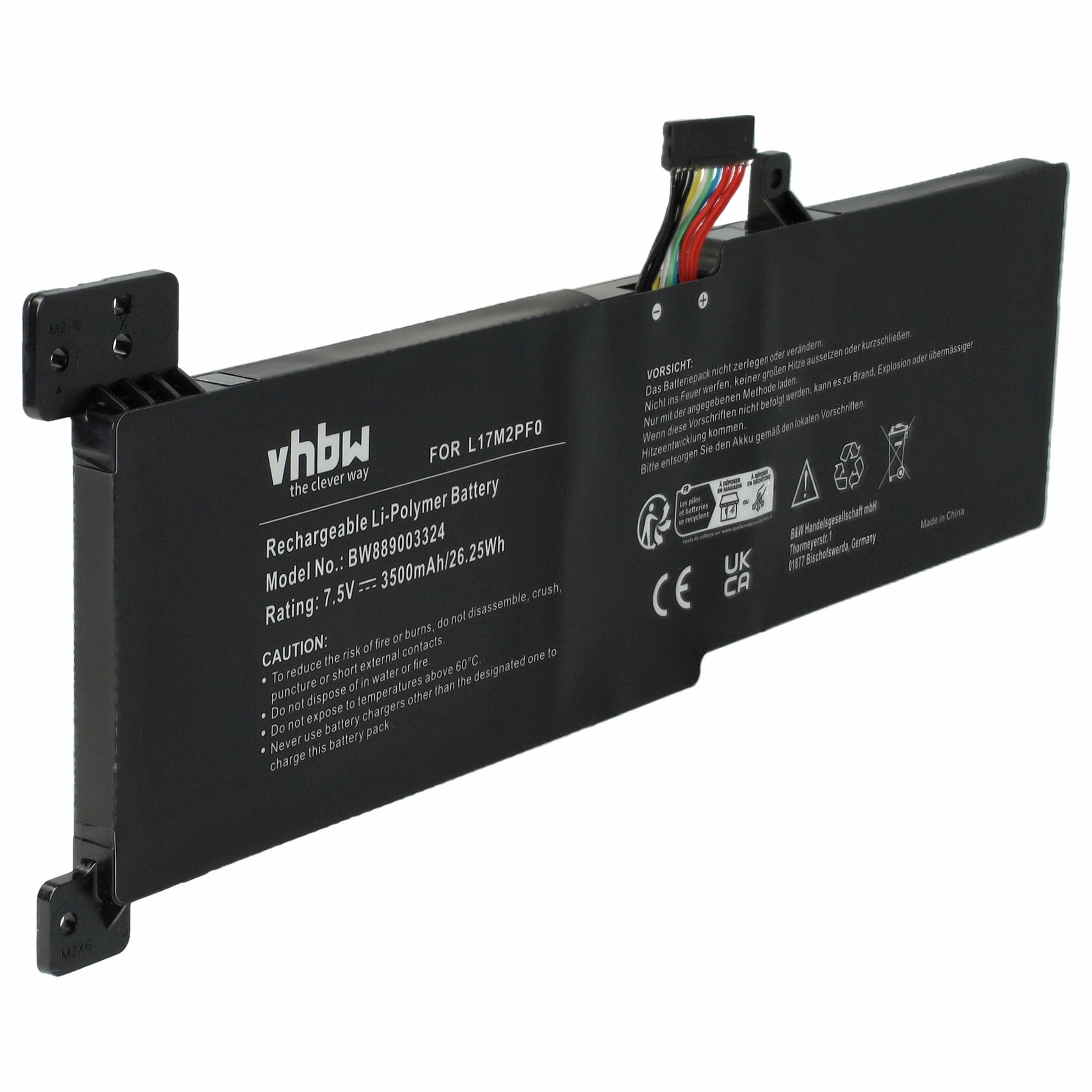 Akumulator do laptopa zamiennik Lenovo 5B10Q62138, 5B10Q62139, 5B10Q41211 - 3500 mAh 7,5 V LiPo, czarny