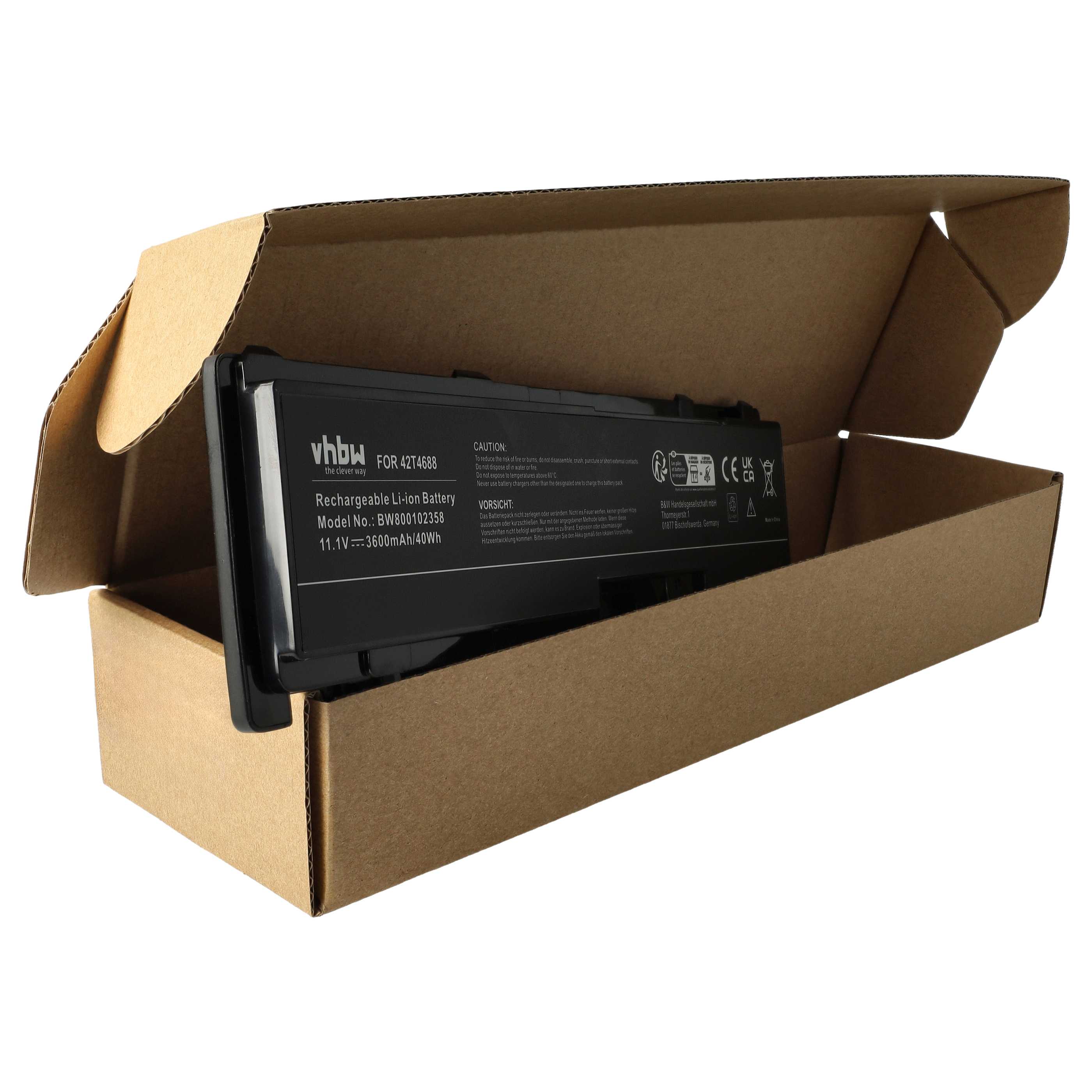 Akumulator do laptopa zamiennik Lenovo 42T4690, 42T4691, 42T4688, 42T4689 - 3600 mAh 11,1 V Li-Ion, czarny