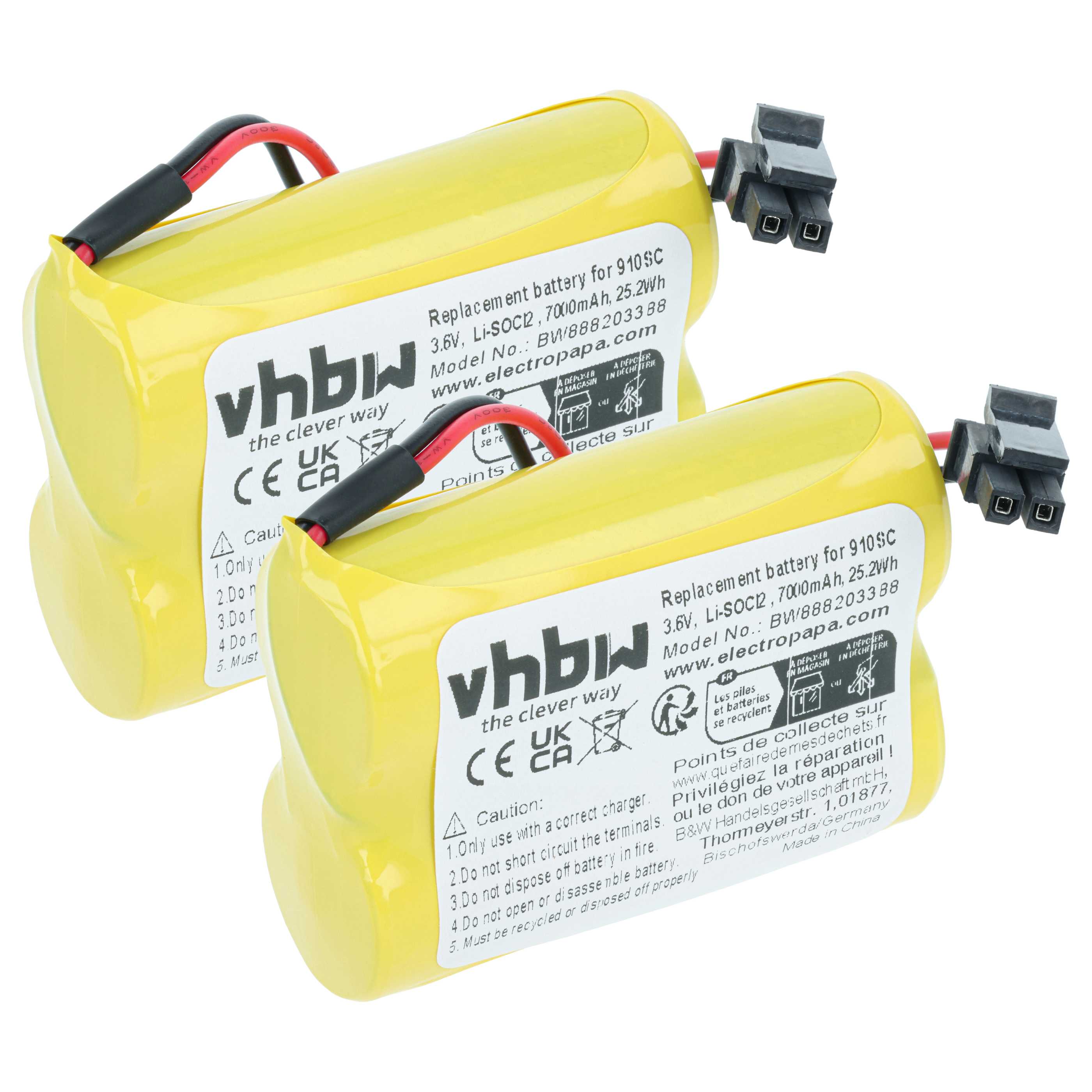 2x Bateria do PLC programowalnego sterownika zamiennik ABB 3HAC051036-001 - 7000 mAh 3,6 V Li-SOCl2