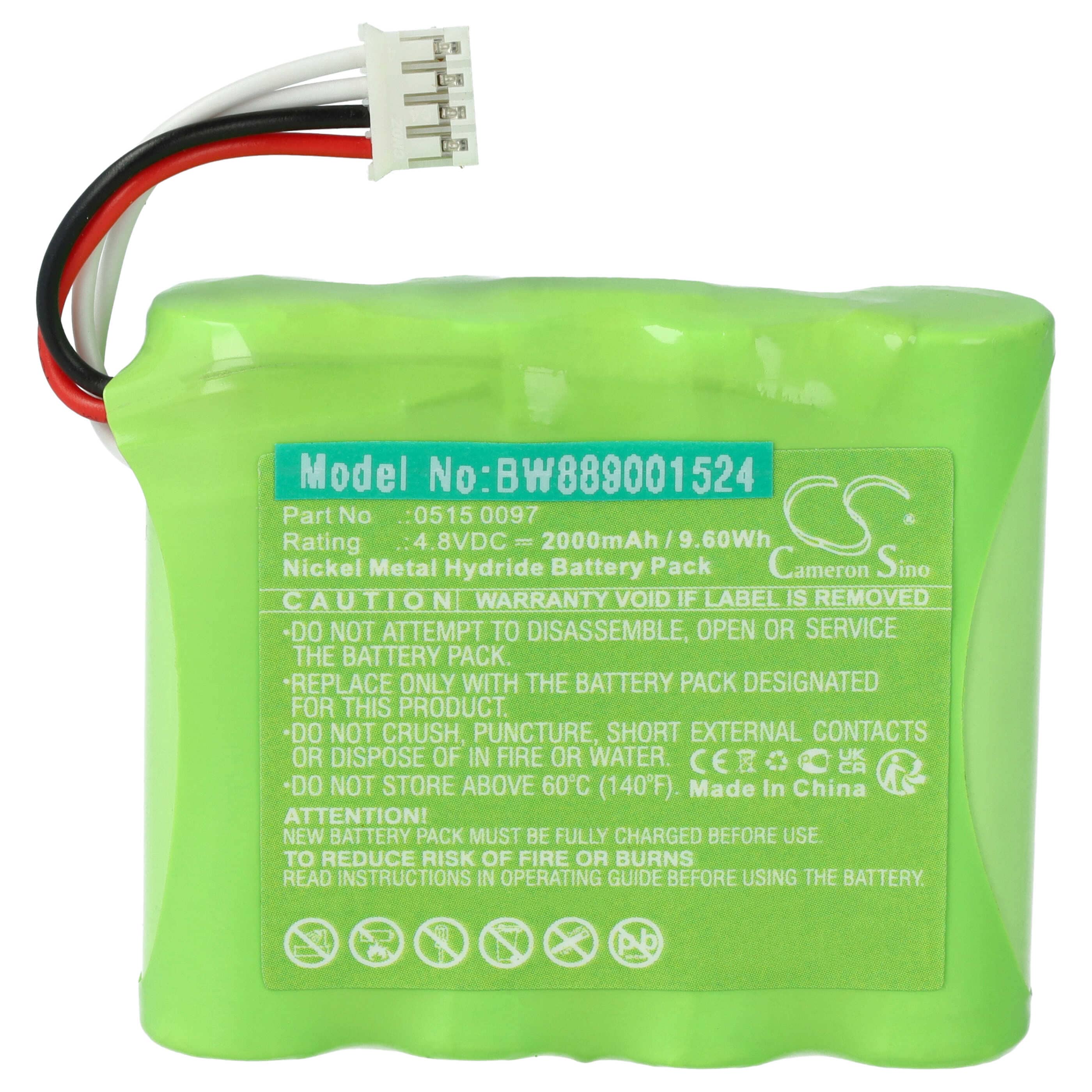 Gaswarngerät-Akku als Ersatz für Testo 0515 0097 - 2000mAh 4,8V NiMH