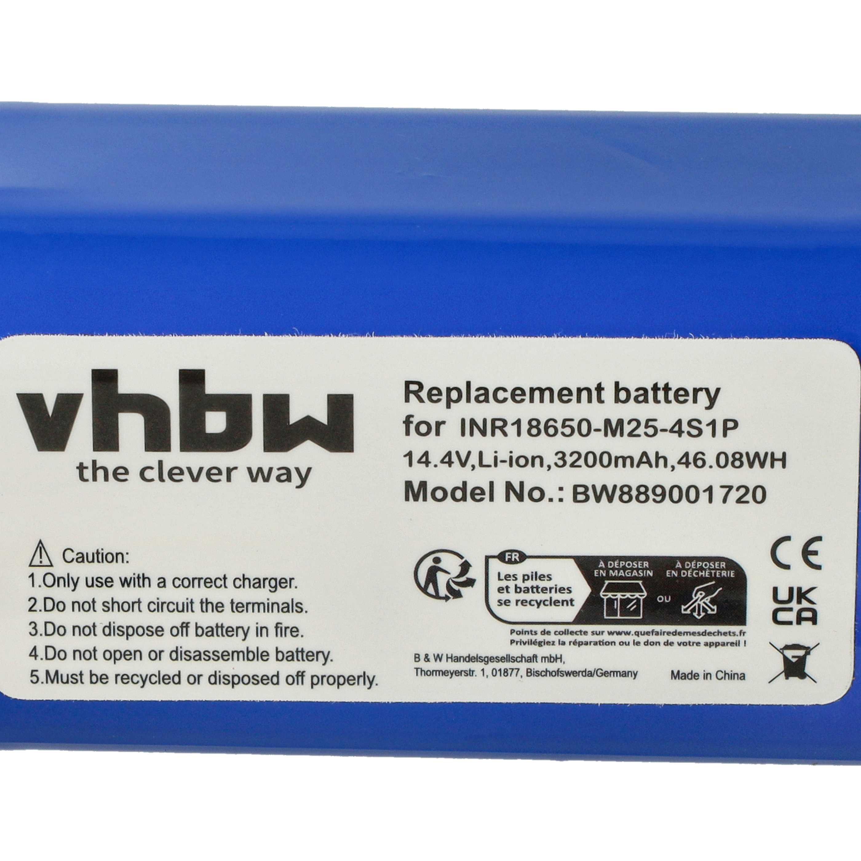 Battery suitable for Proscenic, Robojet 800T etc. 3200mAh, 14.4V, Li-Ion