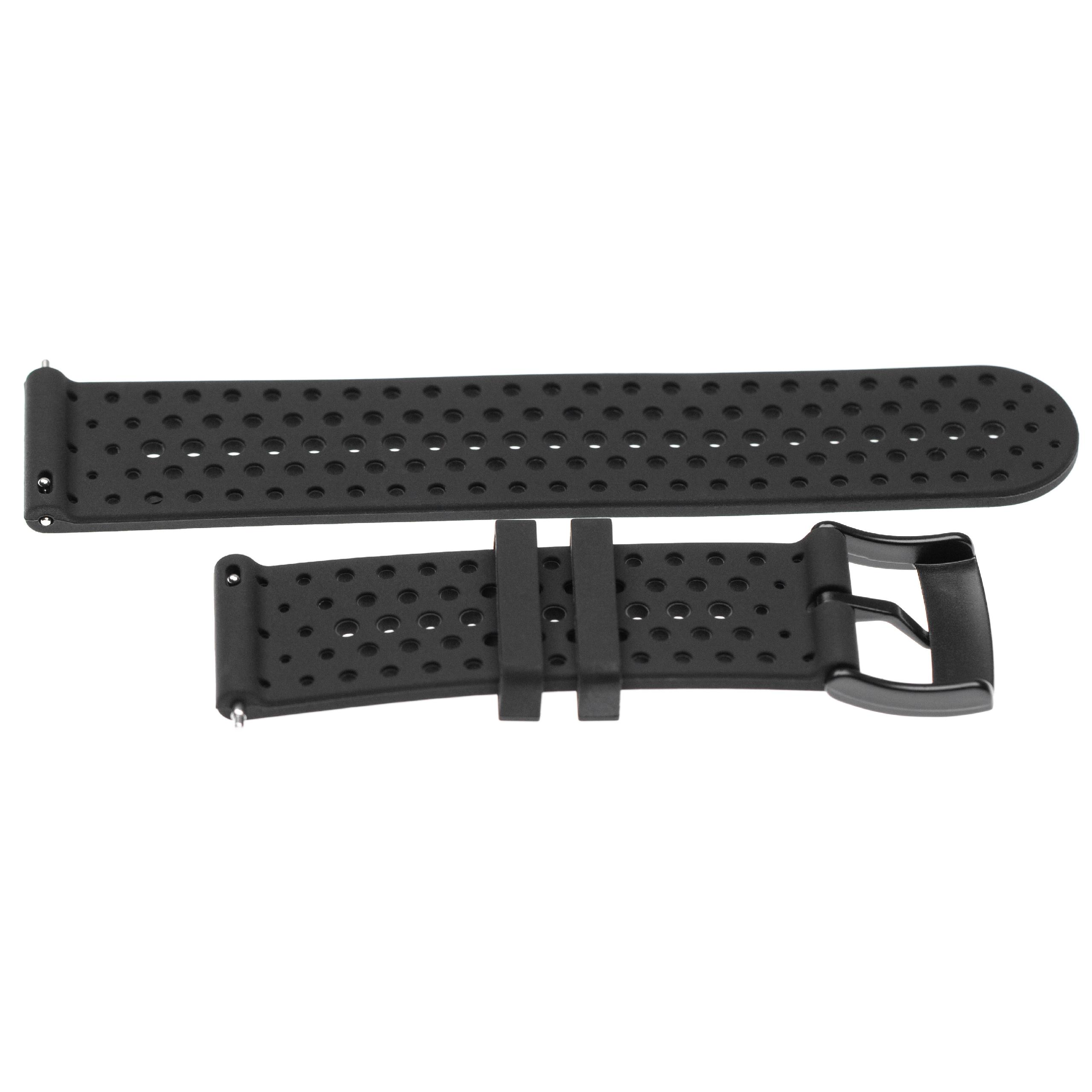 wristband for Suunto Smartwatch - 13.4 + 9.5 cm long, 24mm wide, silicone, black
