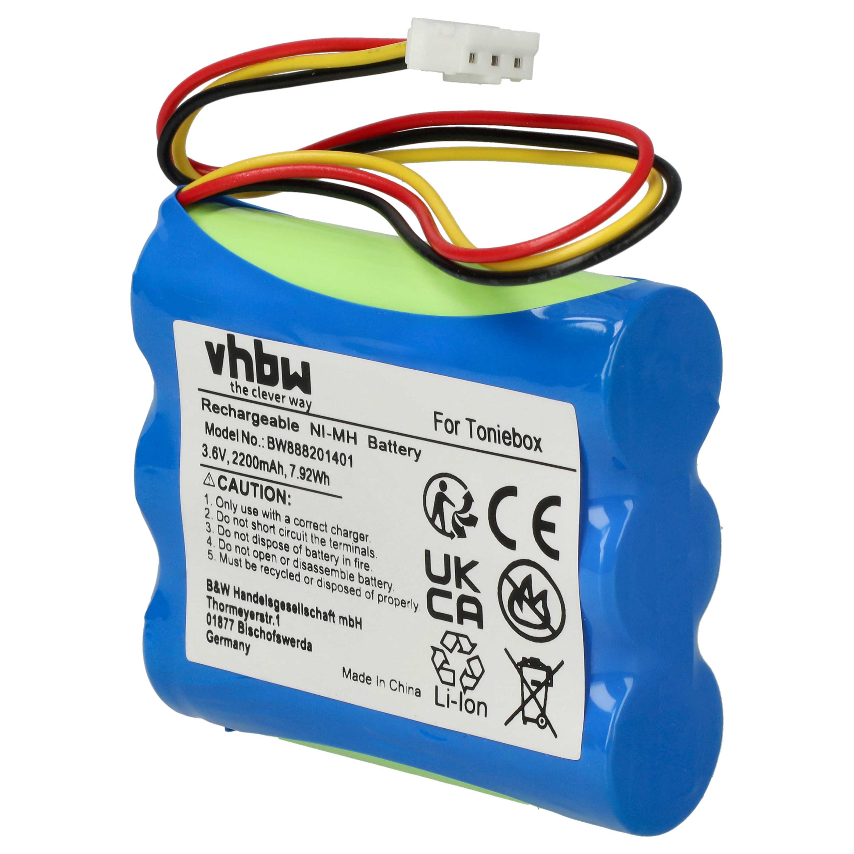 Music Box Battery suitable for Toniebox Tonie Box - 2200 mAh 3.6 V NiMH
