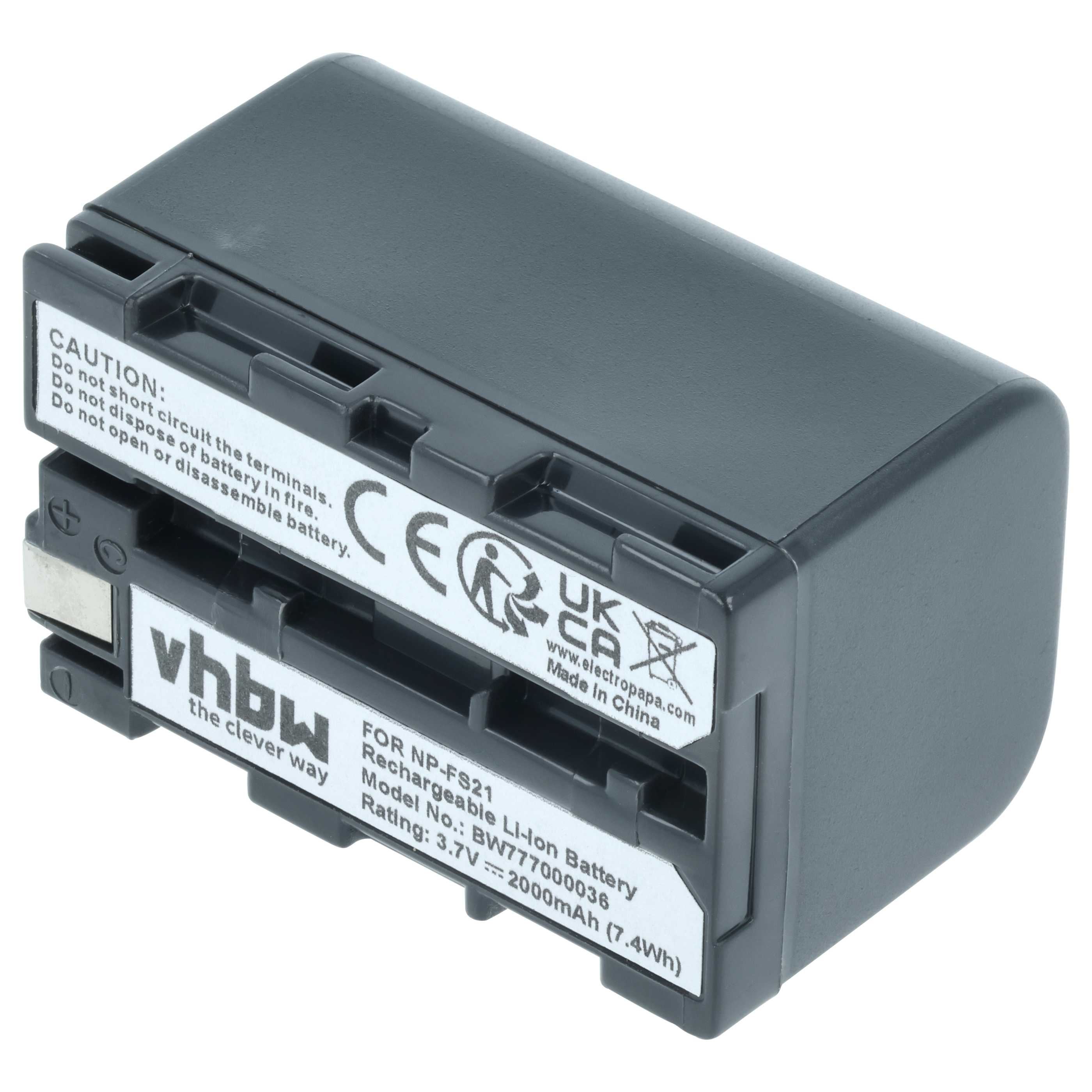 Videocamera 2x Battery replaces Sony NP-FM11, NP-FS10, NP-F11, NP-FM10, NP-F10 - 2000 mAh 3.6 V Li-Ion