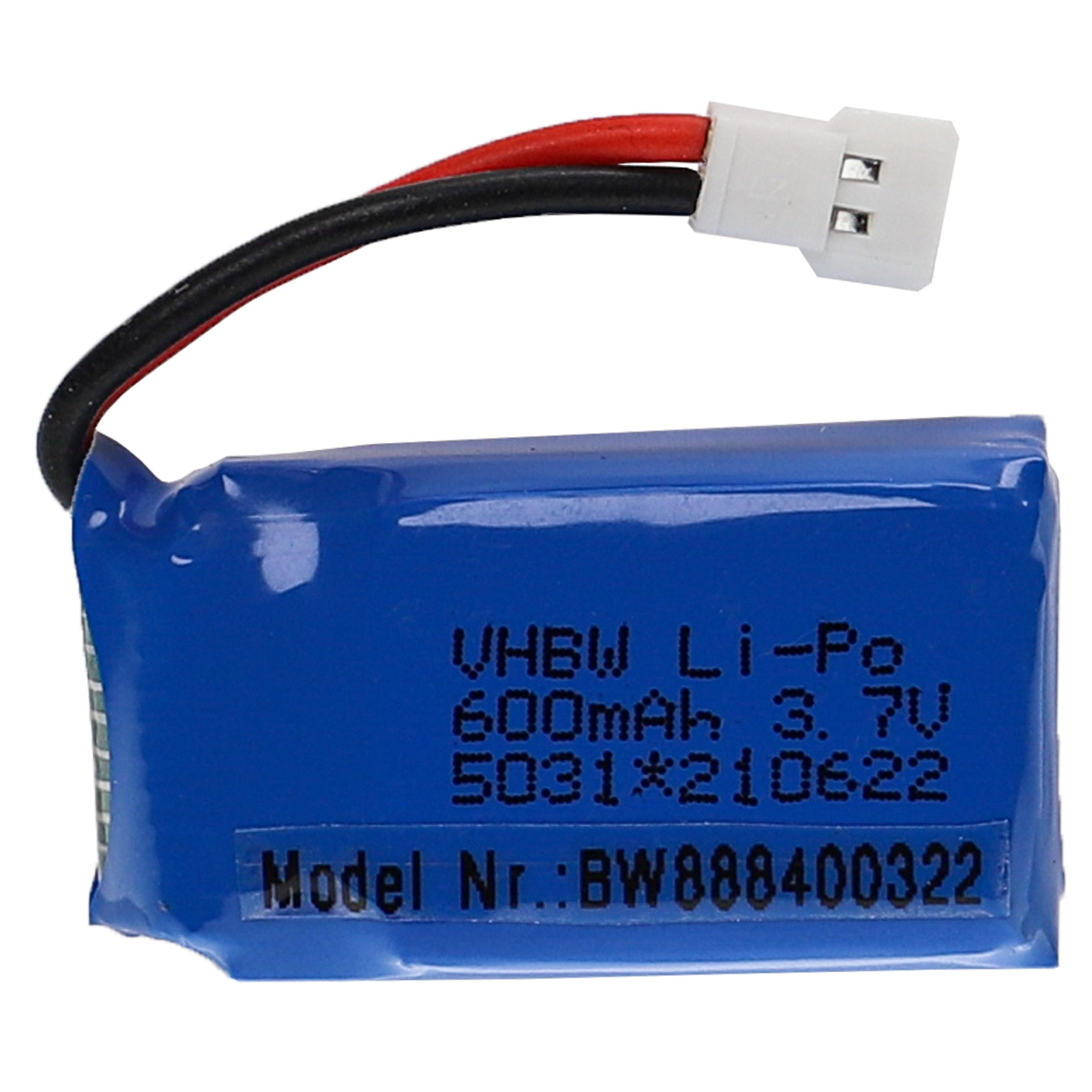 Batería para dispositivos modelismo - 600 mAh 3,7 V Li-poli, XH 2.54 2P