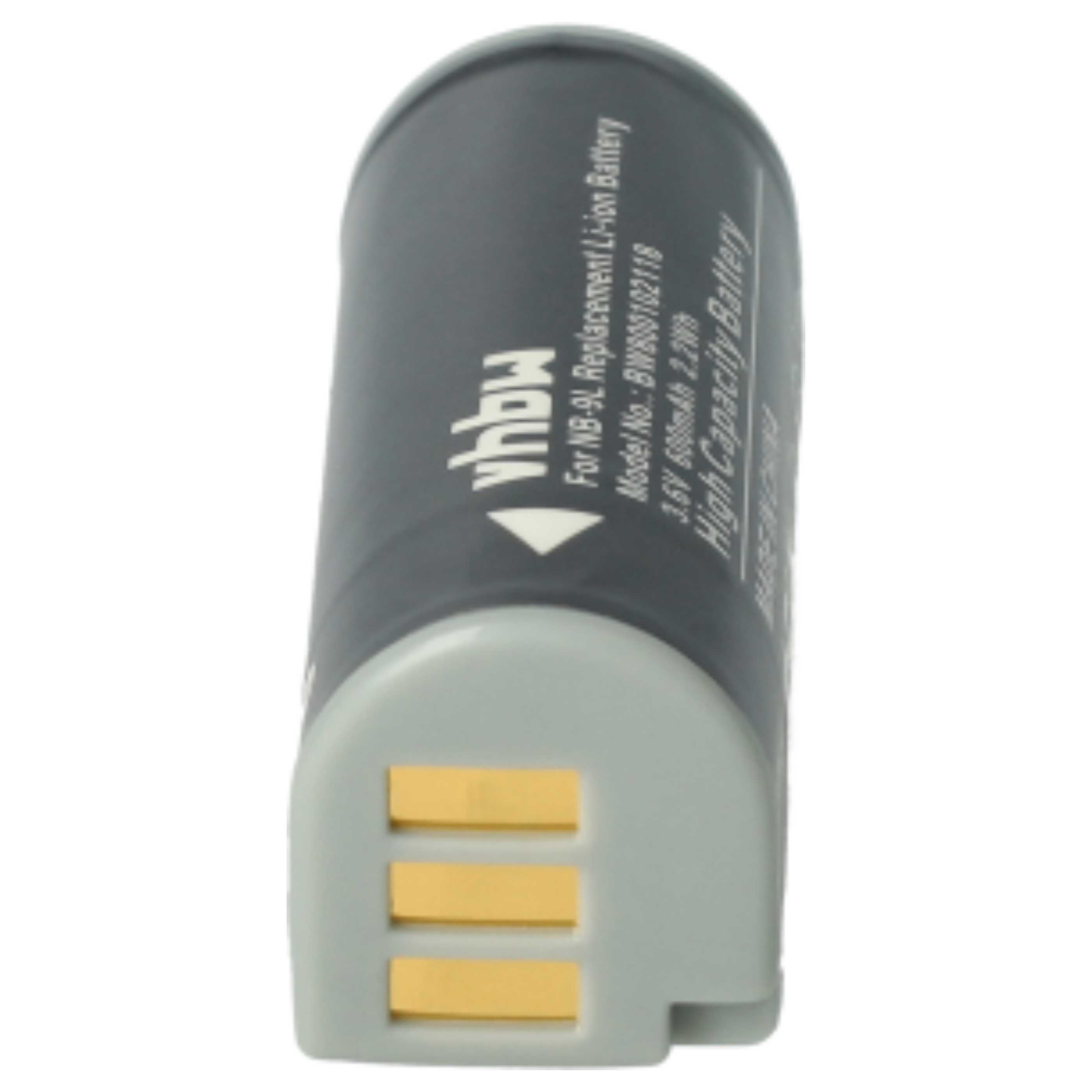 2x Battery replaces Canon NB-9L - 600mAh, 3.6V, Li-Ion
