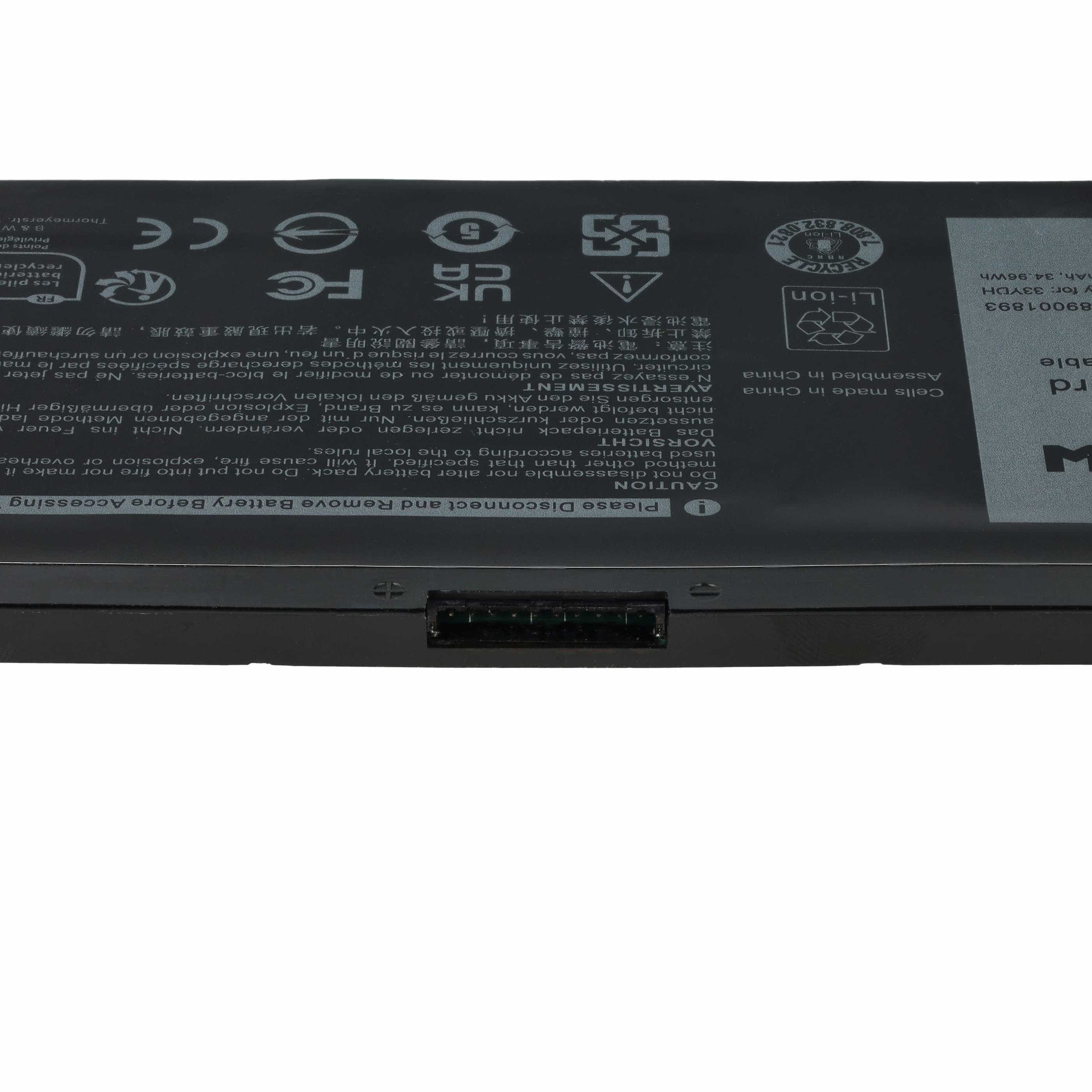 Akumulator do laptopa zamiennik Dell 9P3NW, 99NF2, 81PF3, 07FHHV, 7FHHV, 33YDH - 2300 mAh 15,2 V LiPo, czarny