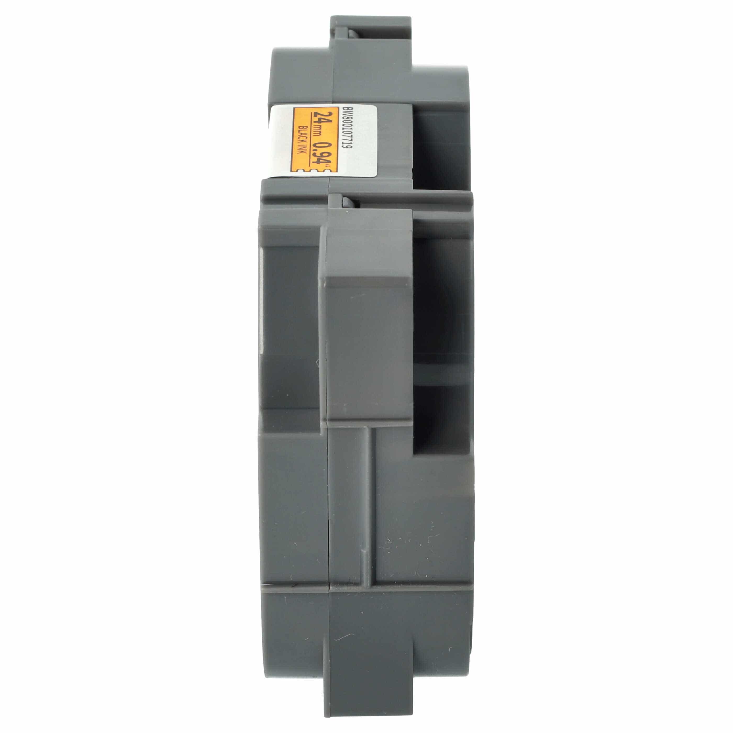 Cassette à ruban remplace Brother TZE-B51, TZ-B51 - 24mm lettrage Noir ruban Orange fluo