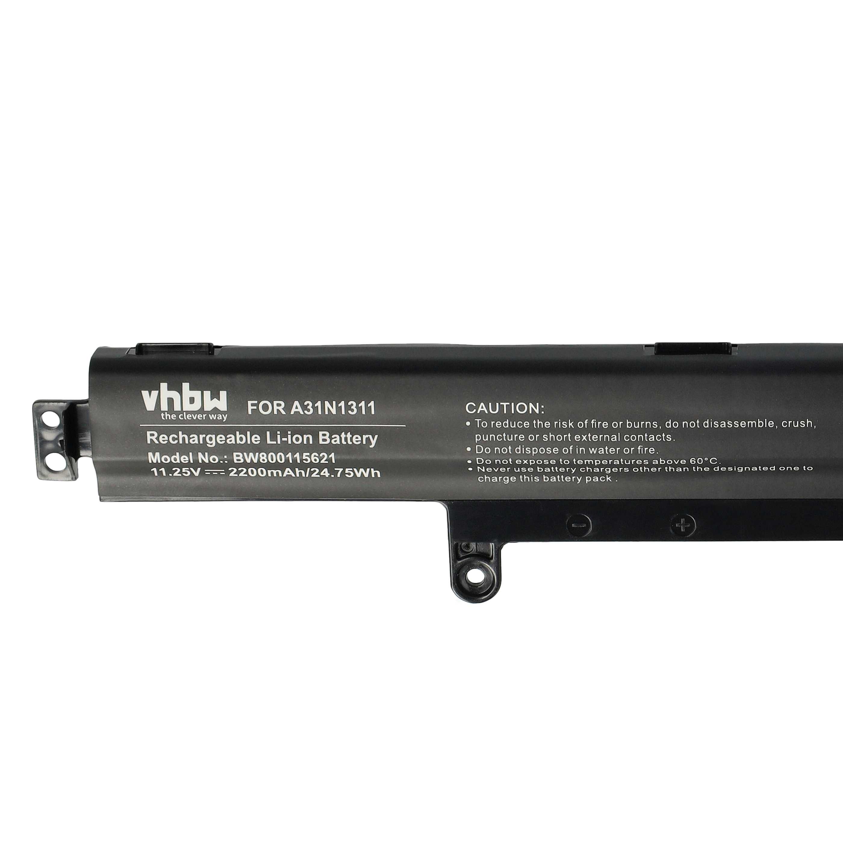 Akumulator do laptopa zamiennik Asus 0B110-00260200, A31N1311, A31LM25 - 2200 mAh 11,25 V Li-Ion, czarny