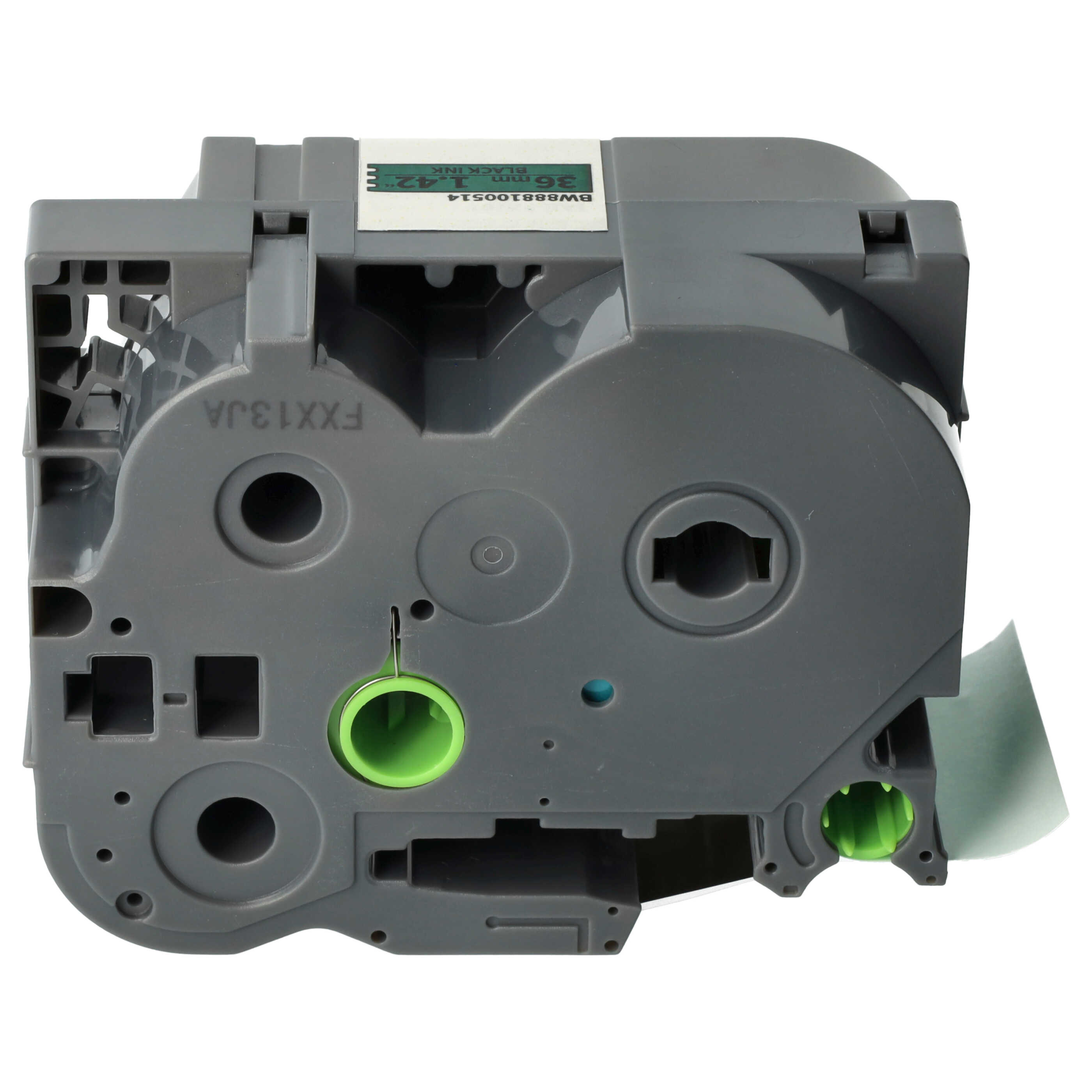 Label Tape as Replacement for Brother TZ-FX761, TZE-FX761, TZeFX761, TZFX761 - 36 mm Black to Green, Flexible