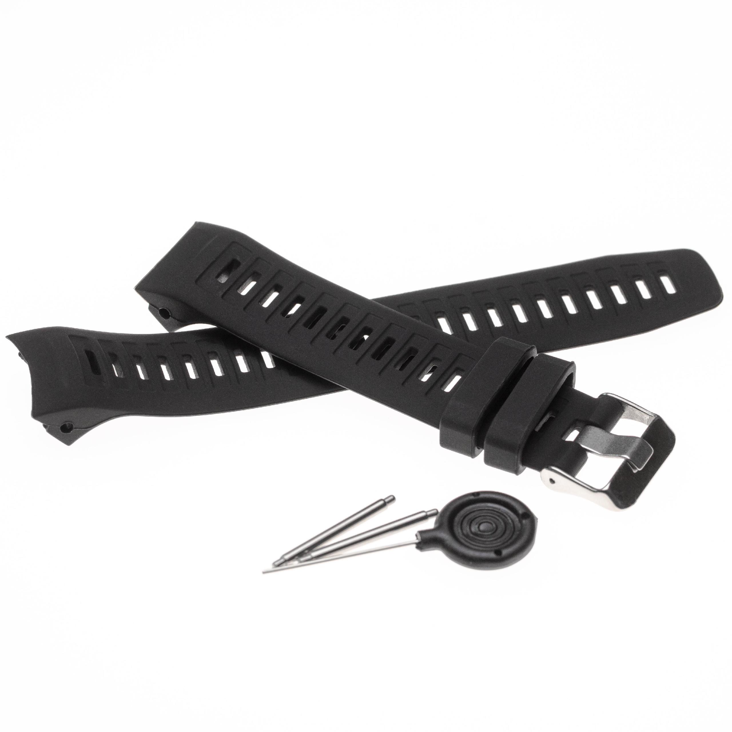 wristband for Garmin Smartwatch - 12.7 + 9.7 cm long, silicone, black