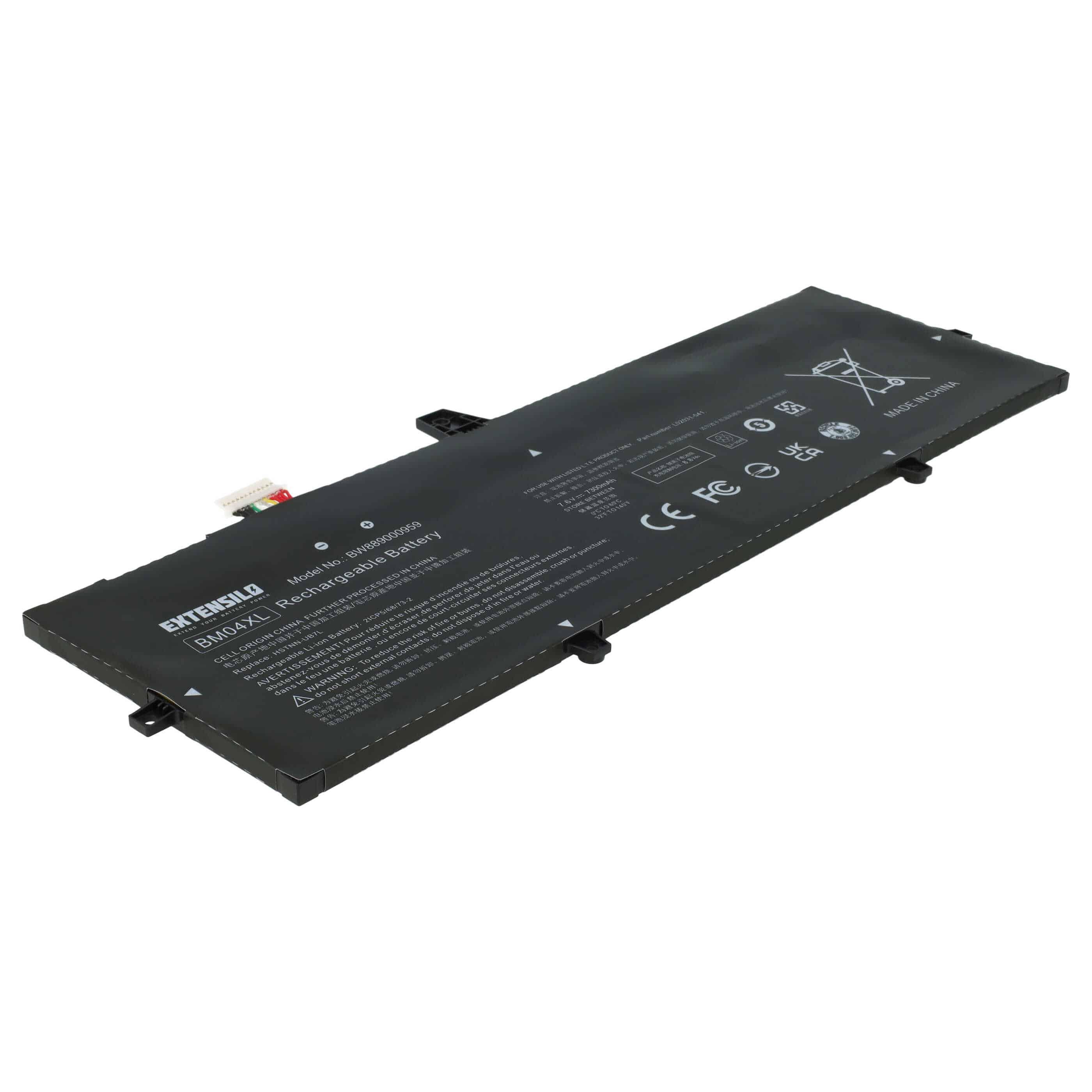 Batterie remplace HP HSTNN-DB8L, BM04XL, BM04056XL, HSTNN-UB7L pour ordinateur portable - 7300mAh 7,6V Li-ion