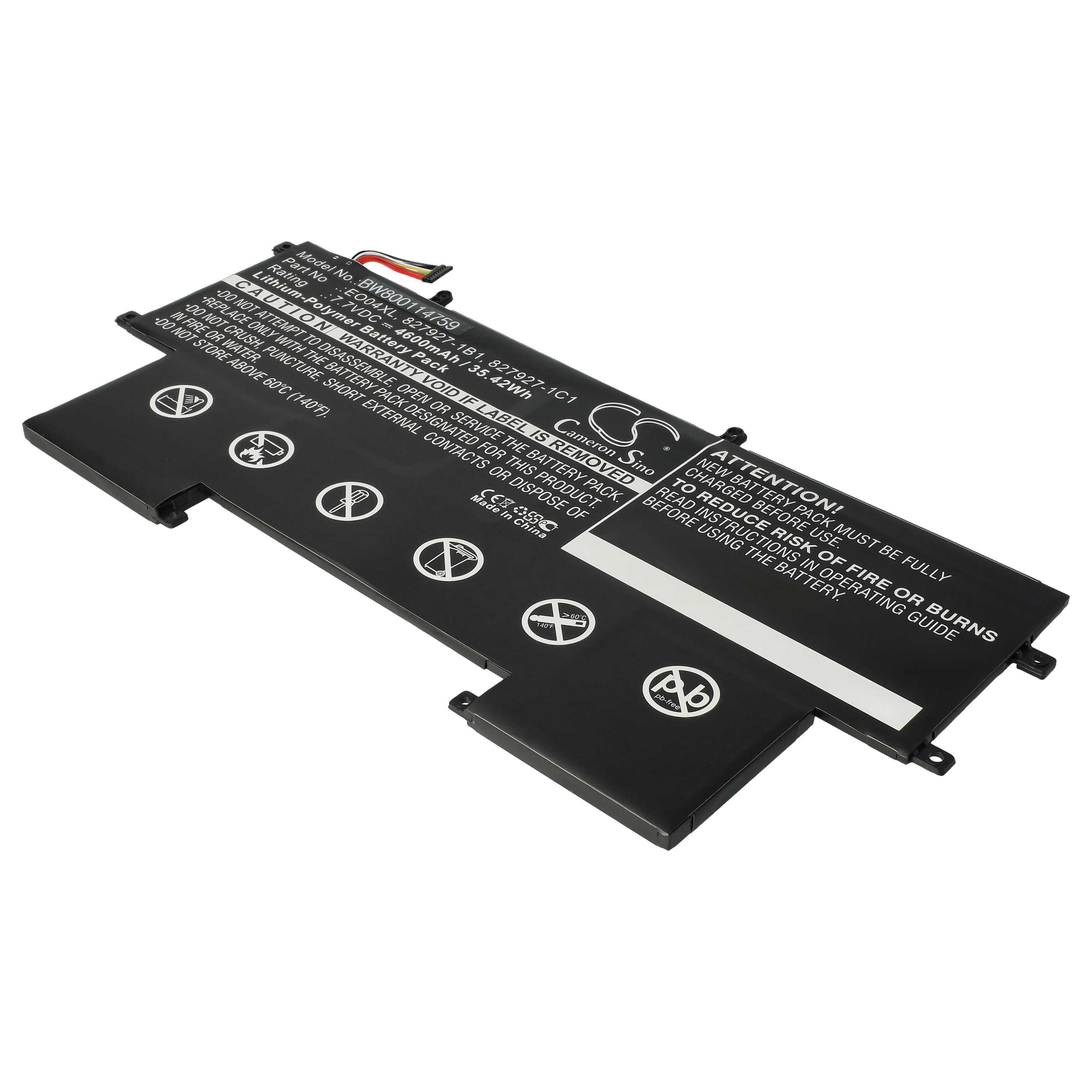 Akumulator do laptopa zamiennik HP 827927-1C1, 828226-005, 827927-1B1, E004XL - 4600 mAh 7,7 V LiPo, czarny
