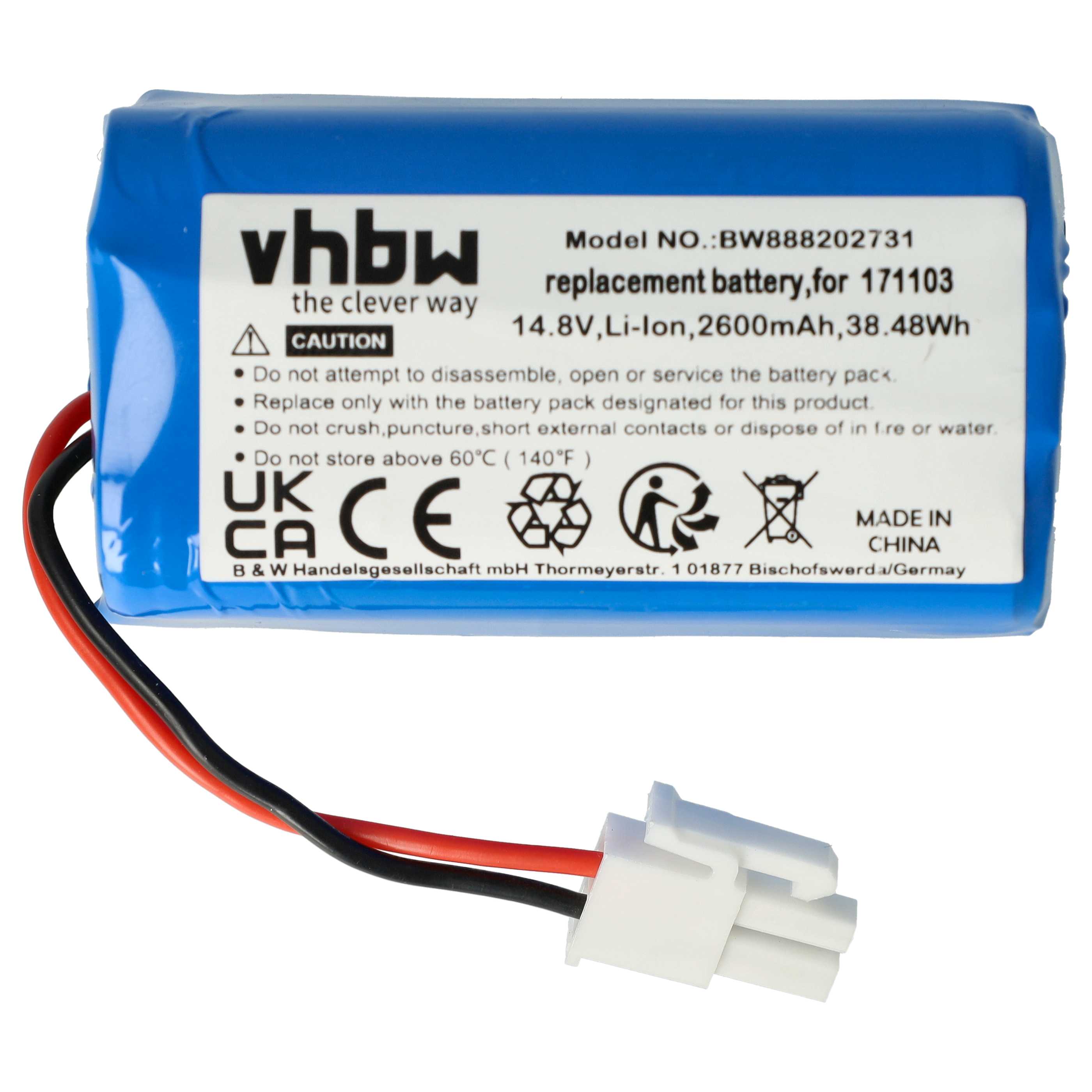 Battery Replacement for Mamibot 171103 for - 2600mAh, 14.8V, Li-Ion