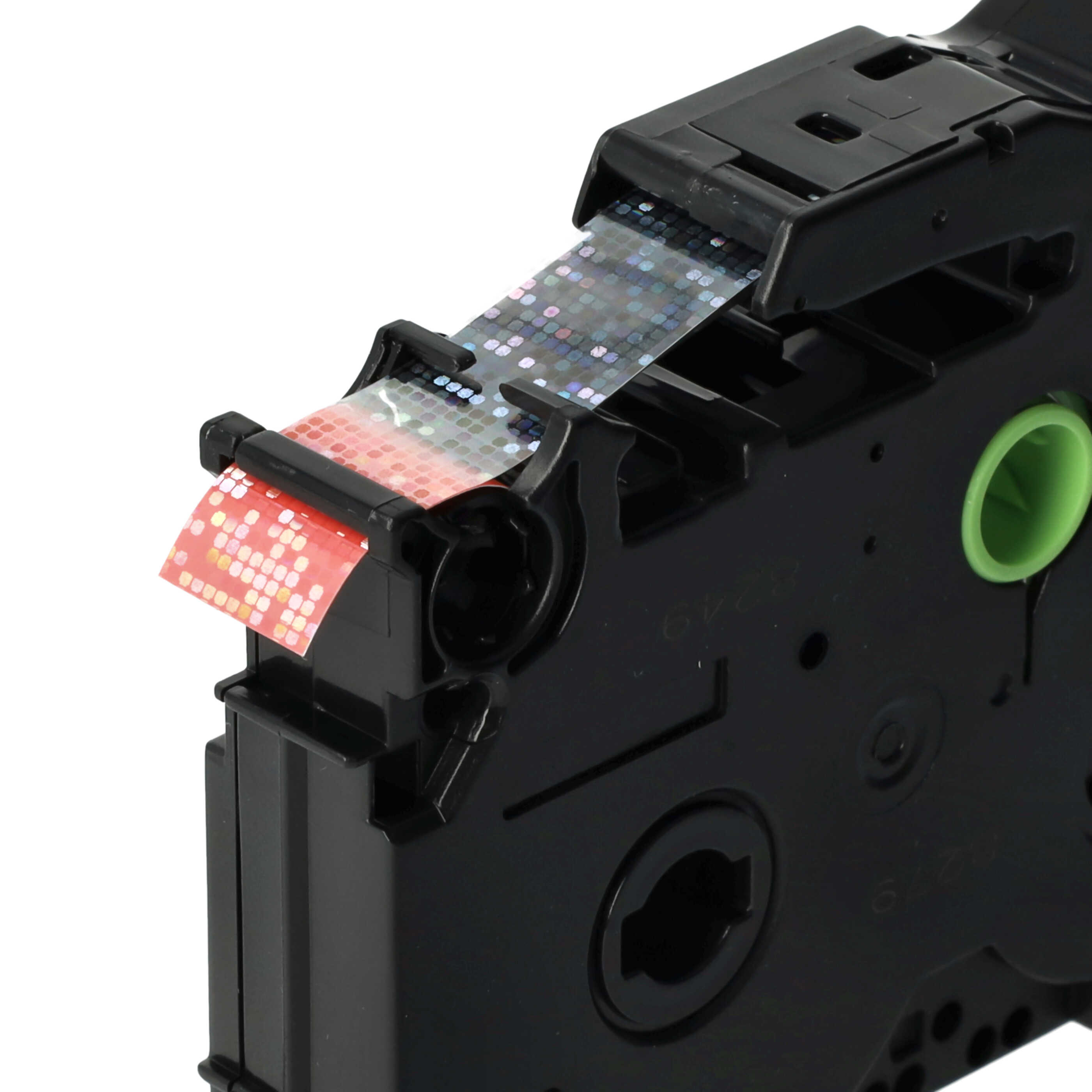 Label Tape replaces Brother TZE-431L1 - 12 mm Black to Red (Glitter)