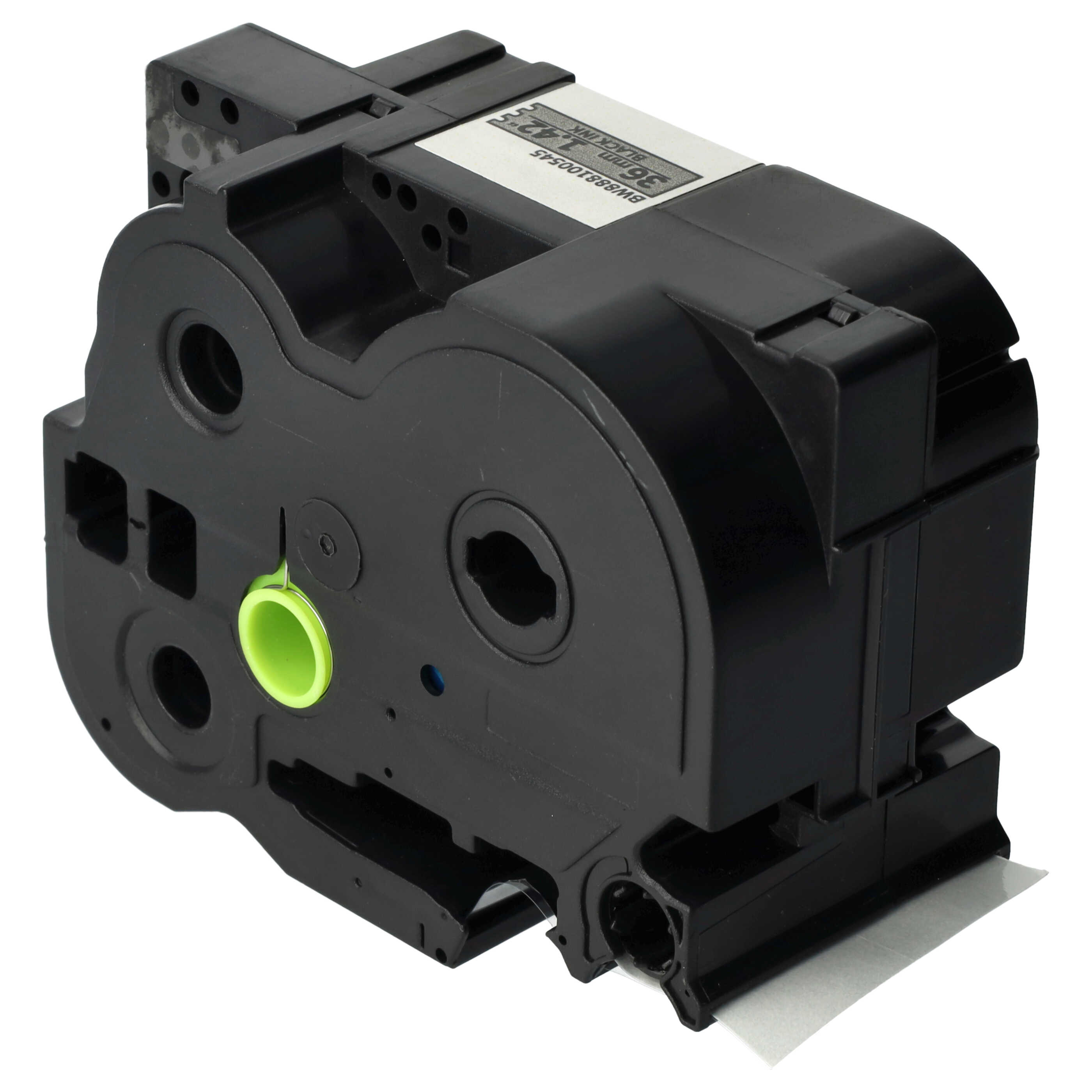 Label Tape replaces Brother AHe-M961, HGE-M961, HGEM961 - 36 mm Black to Matt-Silver