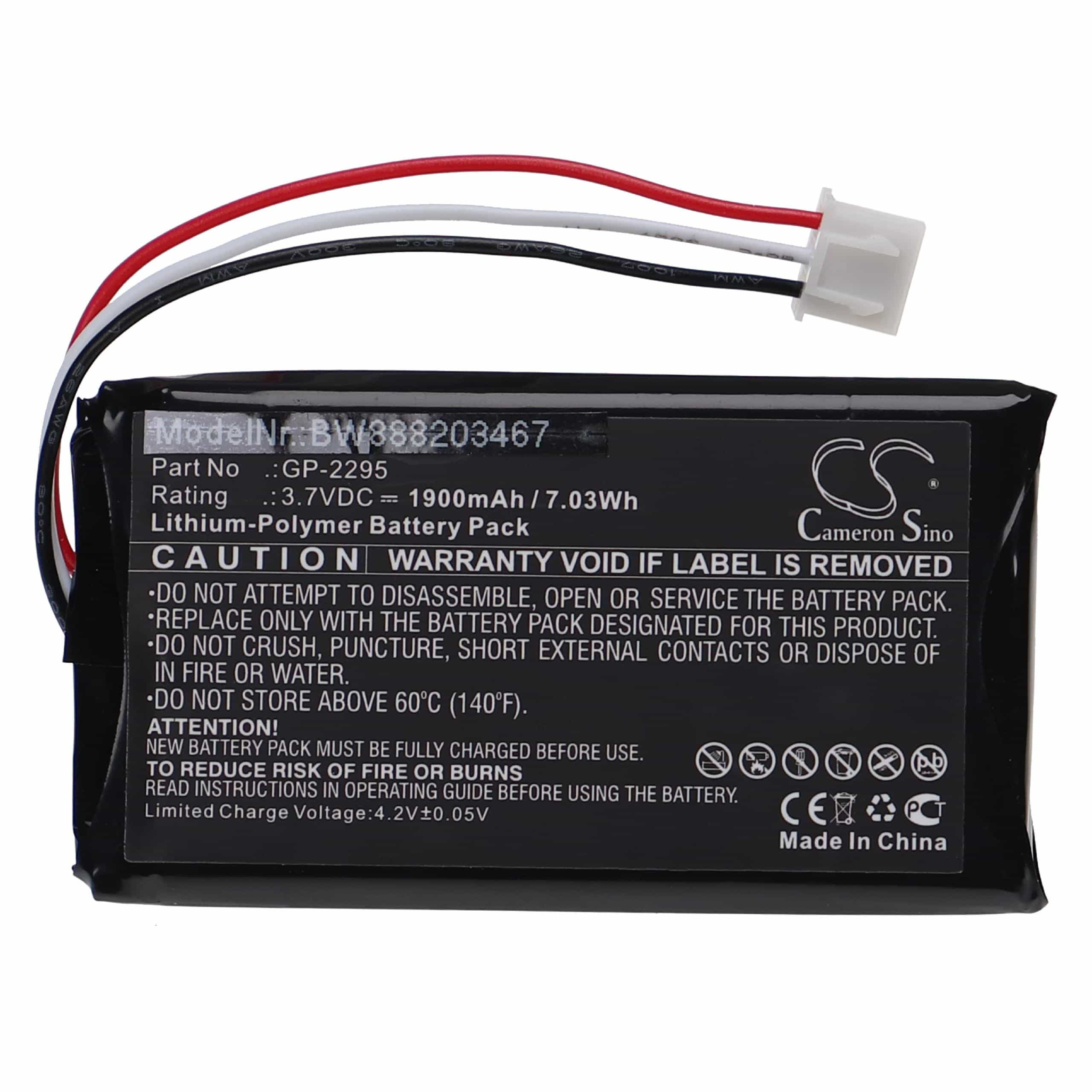Batterie remplace EXFO GP-2295 pour outil de mesure - 1900mAh 3,7V Li-polymère
